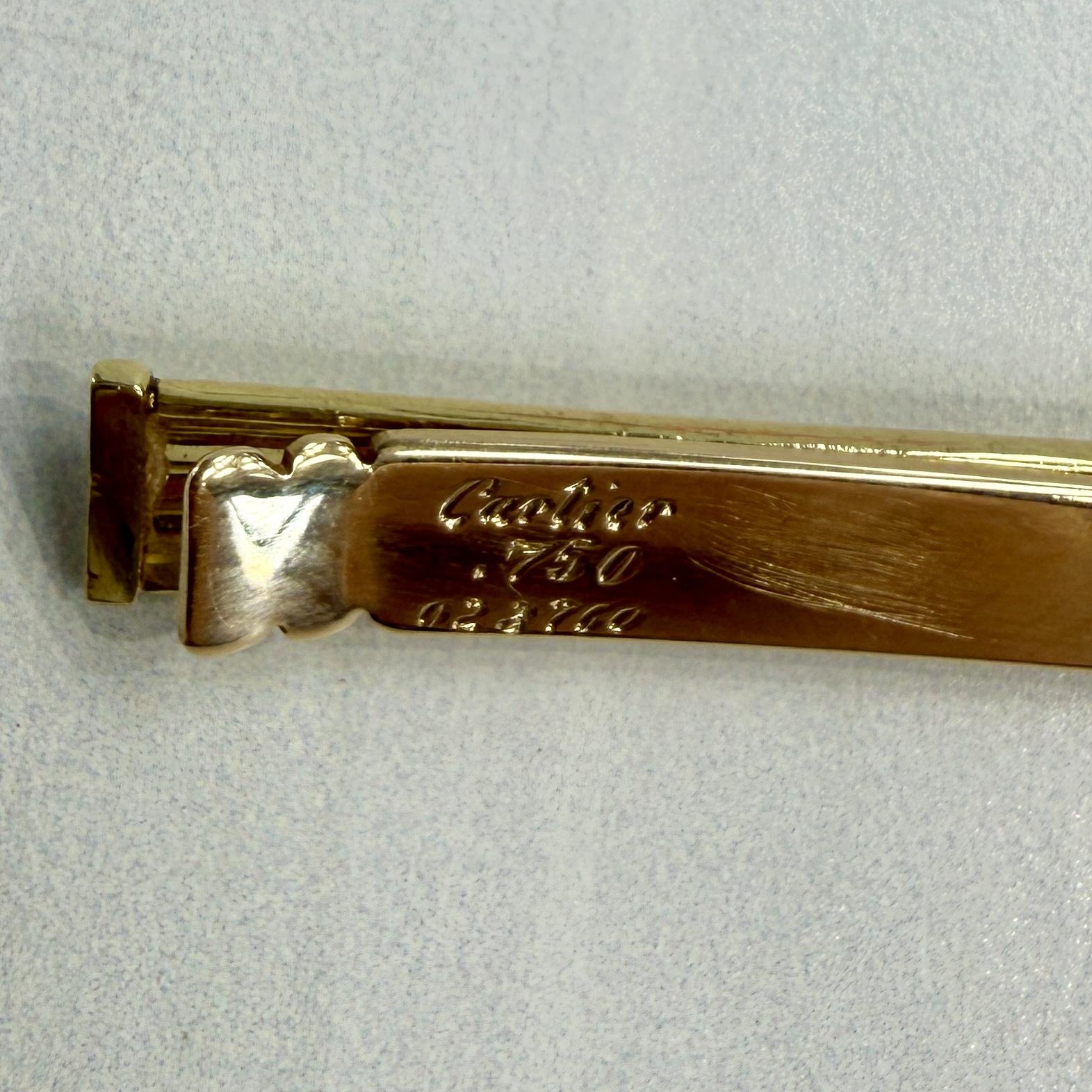 Cartier Pasha Sapphire Tie Clip 18k Yellow Gold