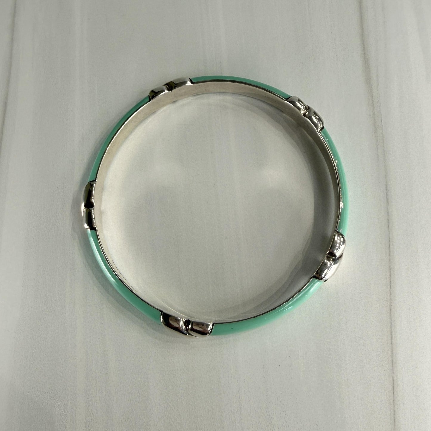Tiffany & Co. "X" Enamel Bangle Bracelet Sterling Silver 925