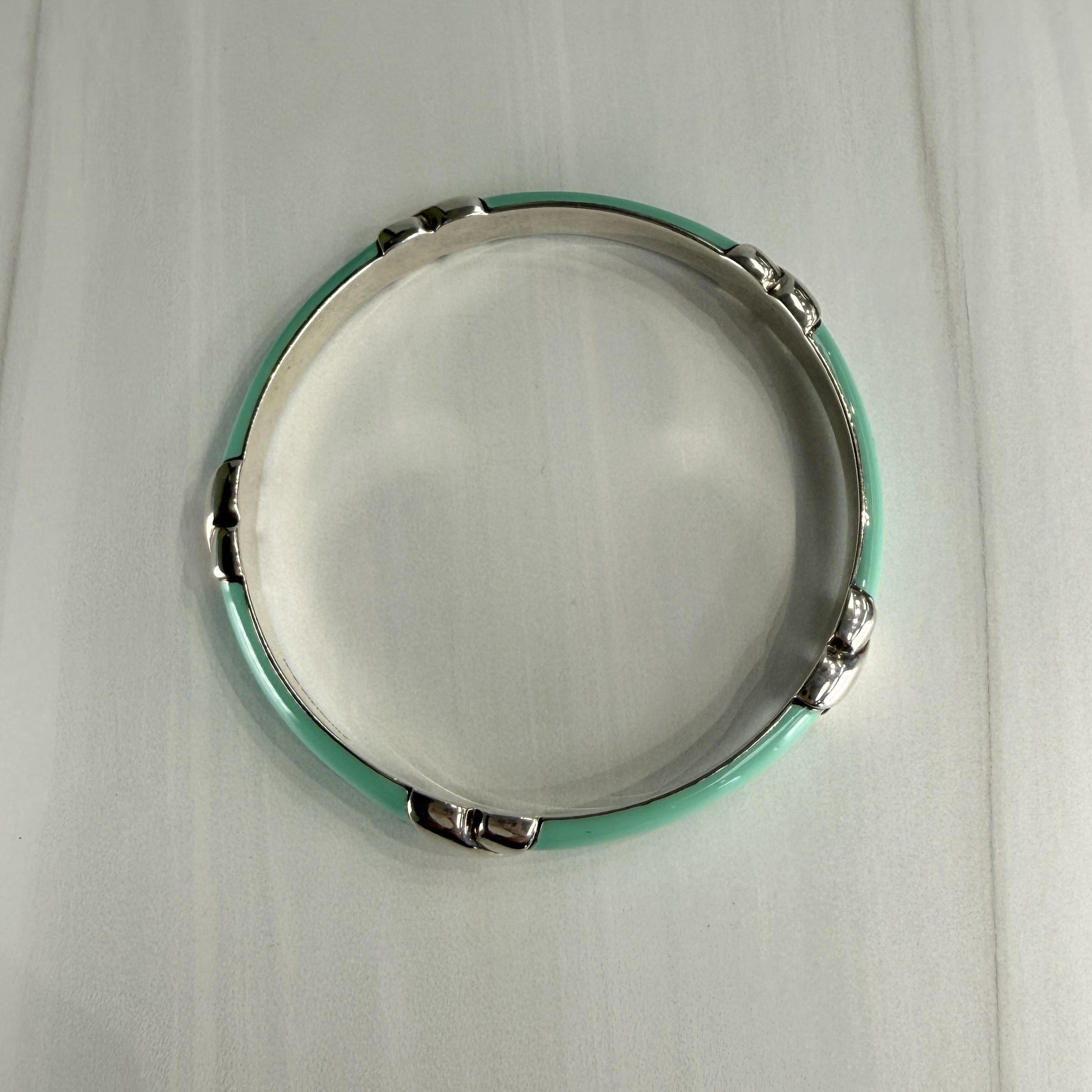 Tiffany & Co. "X" Enamel Bangle Bracelet Sterling Silver 925