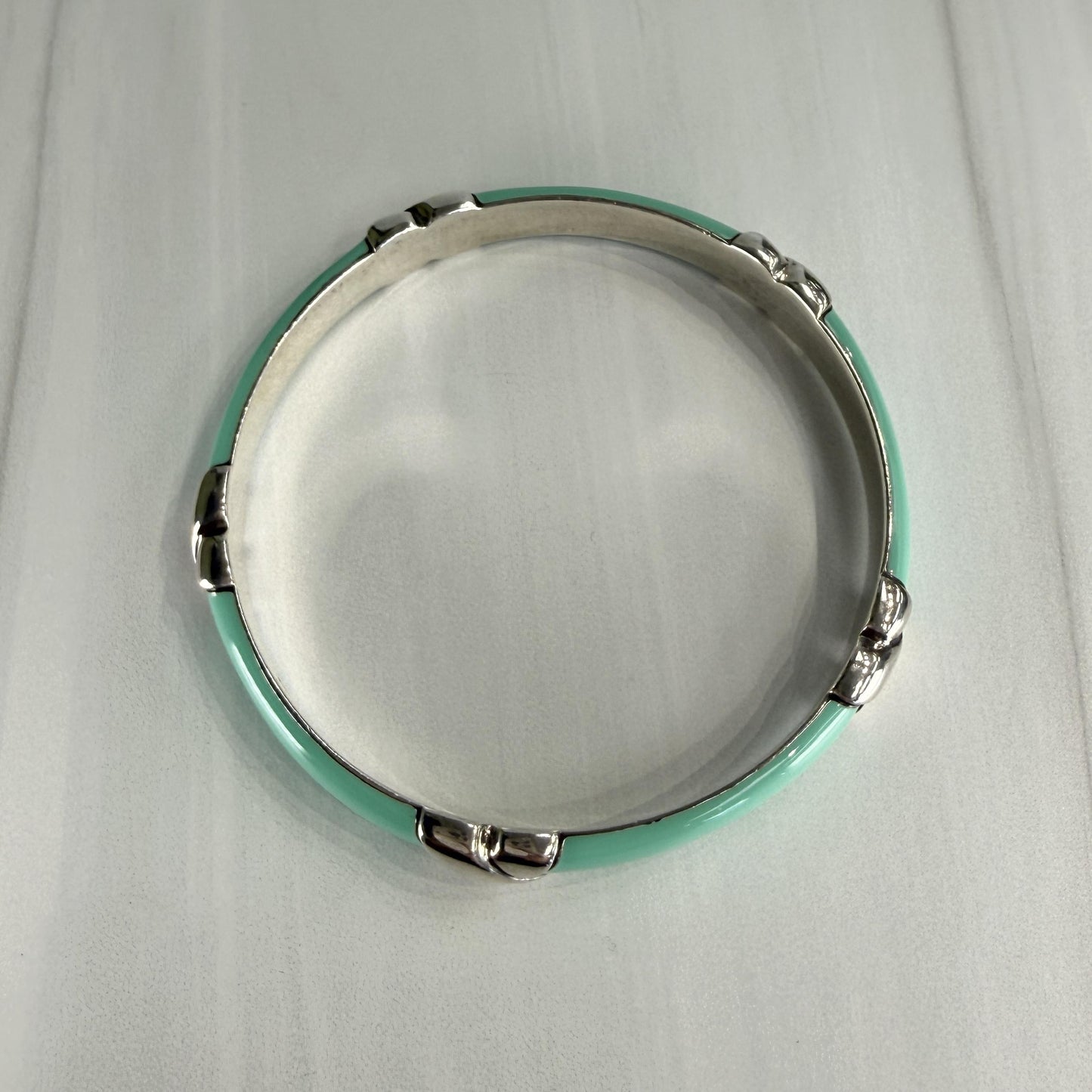 Tiffany & Co. "X" Enamel Bangle Bracelet Sterling Silver 925
