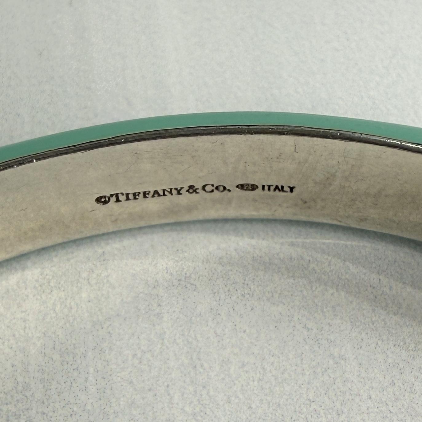 Tiffany & Co. "X" Enamel Bangle Bracelet Sterling Silver 925