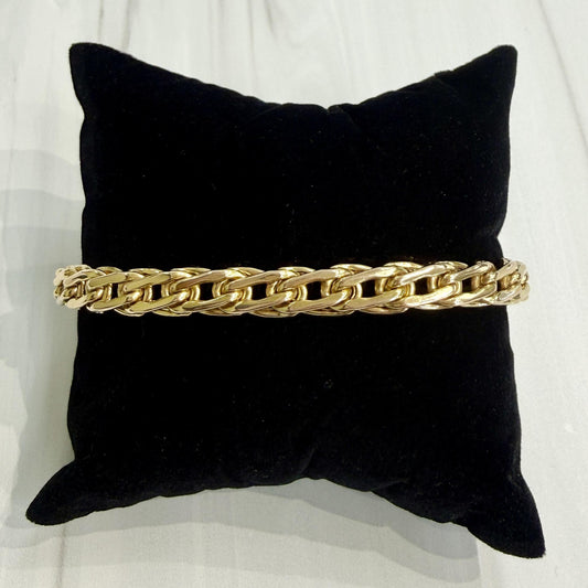 1980's Unoaerre Gold Link Bracelet 14k Yellow Gold