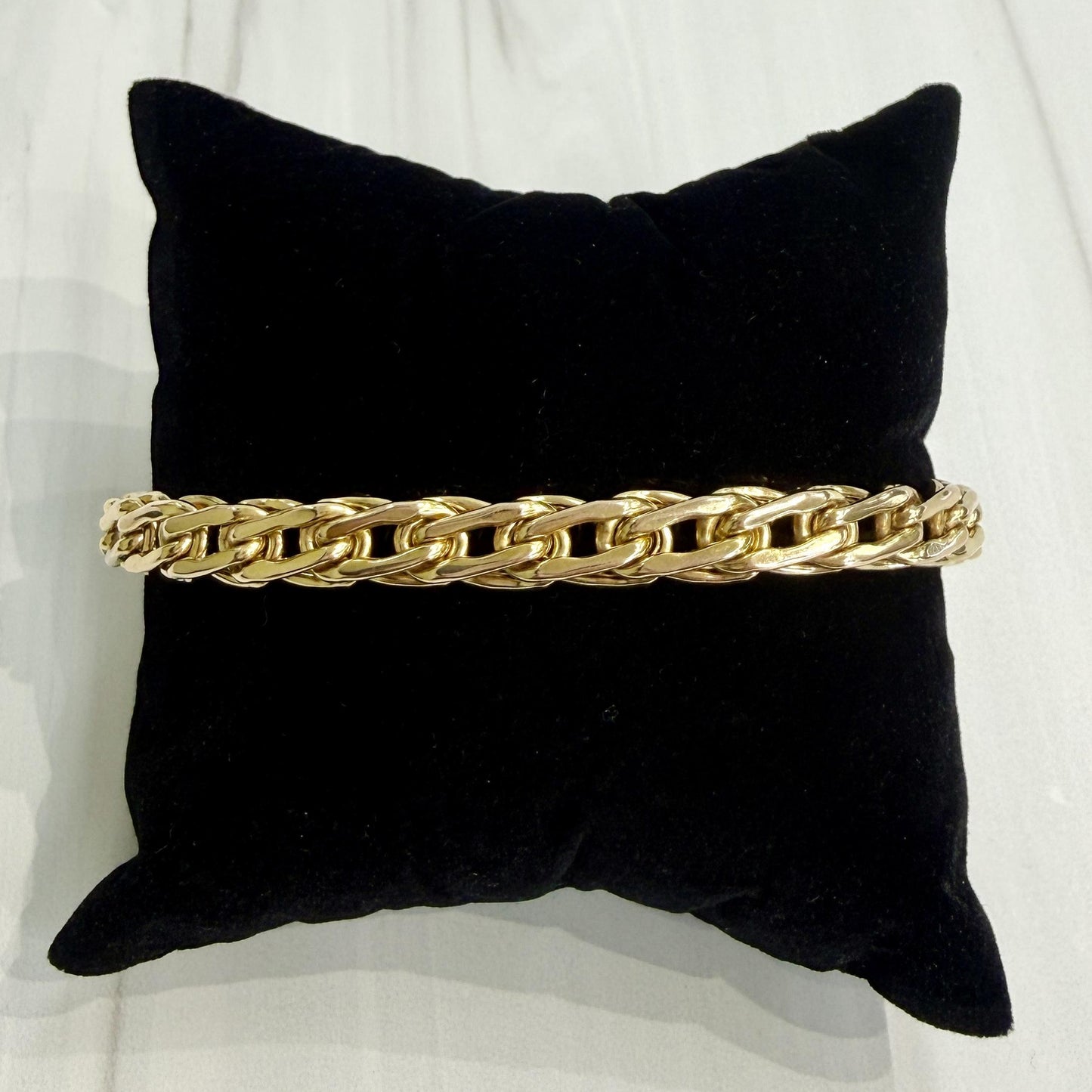 1980's Unoaerre Gold Link Bracelet 14k Yellow Gold