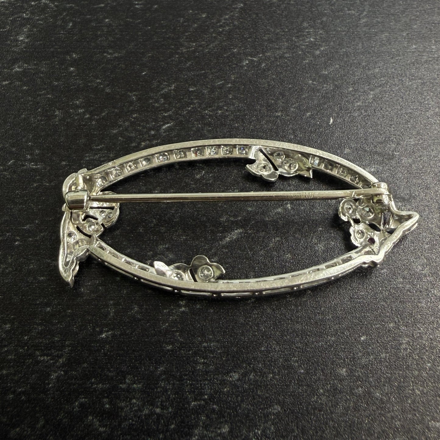 Vintage 1930's Art Deco Diamond Brooch Platinum/18k