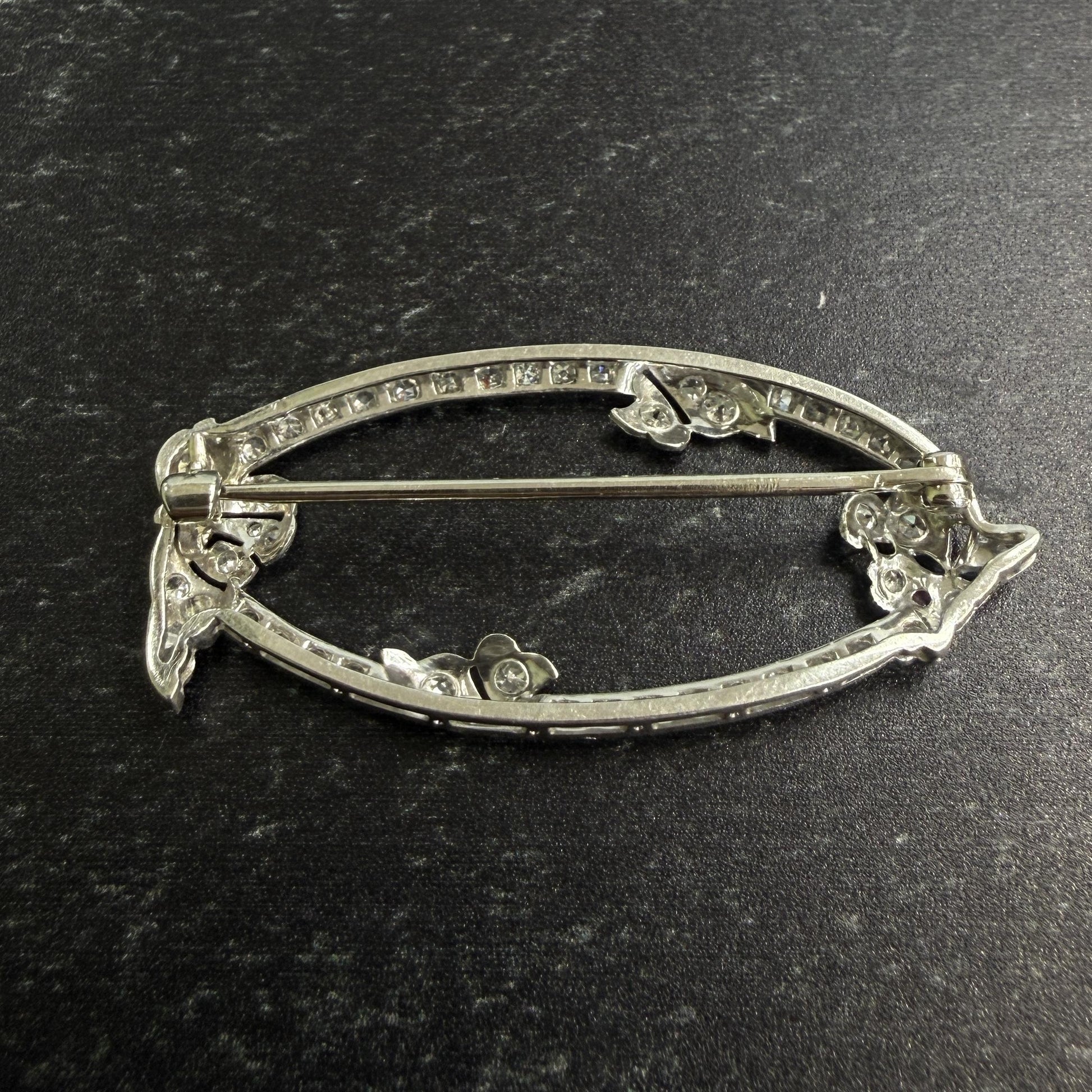 Vintage 1930's Art Deco Diamond Brooch Platinum/18k