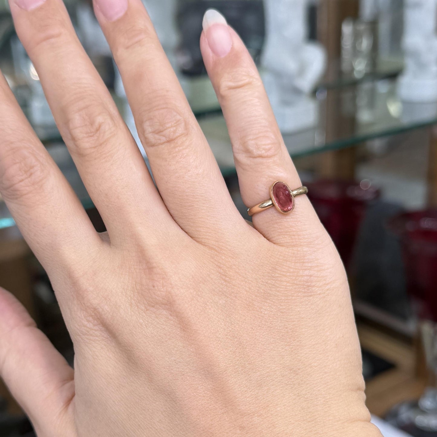 Antique 1910 Soviet Bullet Cut Tourmaline Ring 13k Yellow Gold