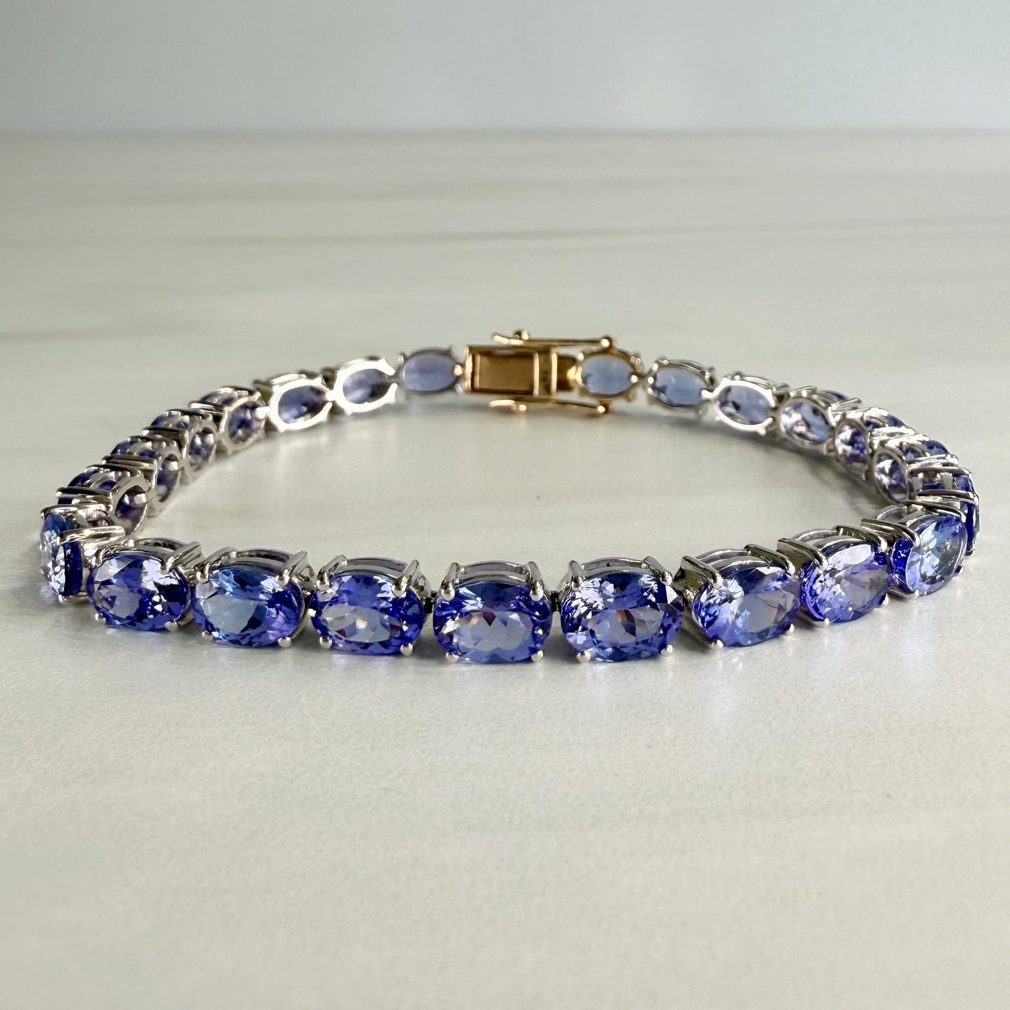 Oval Tanzanite Tennis Bracelet 14k/Sterling Silver