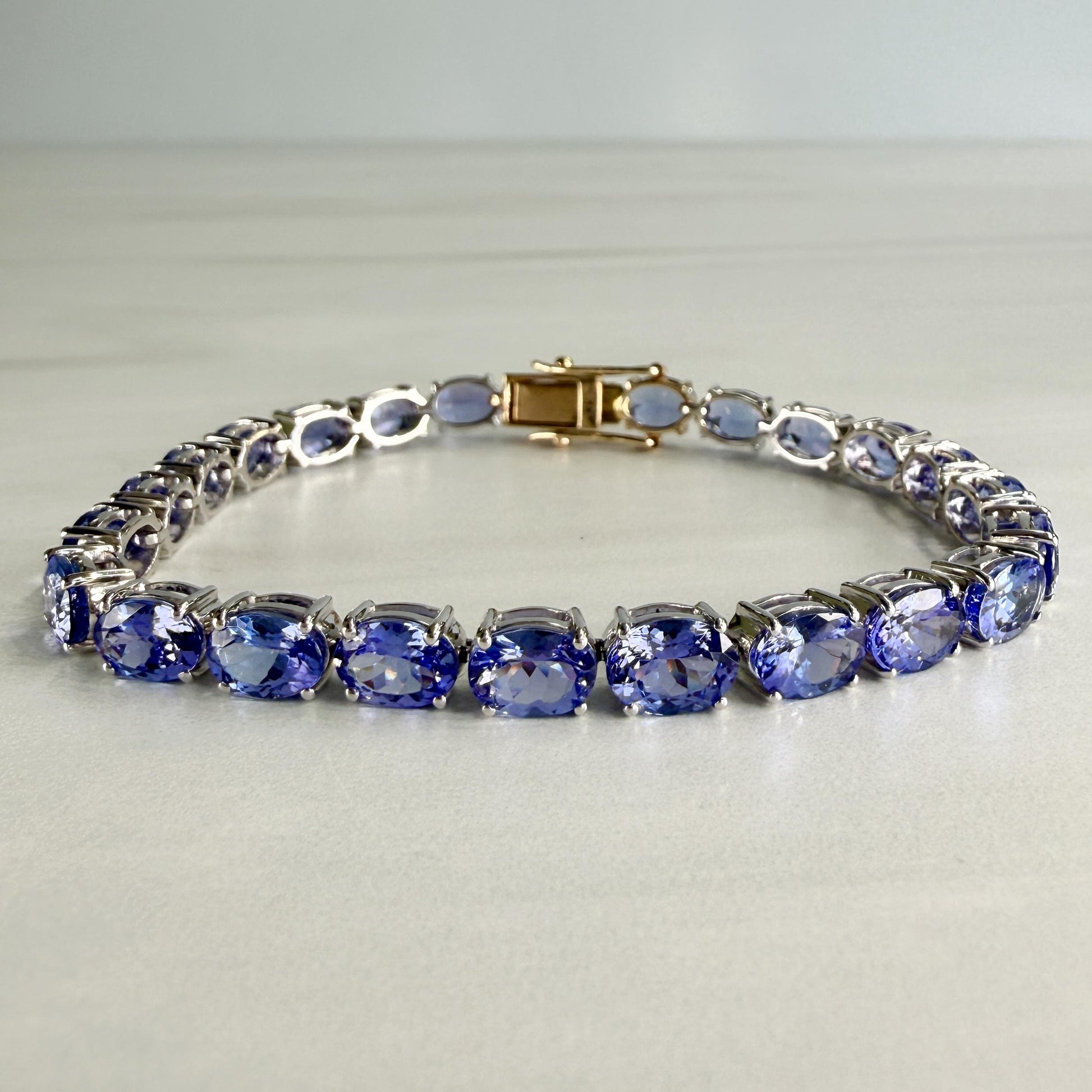 Oval Tanzanite Tennis Bracelet 14k/Sterling Silver