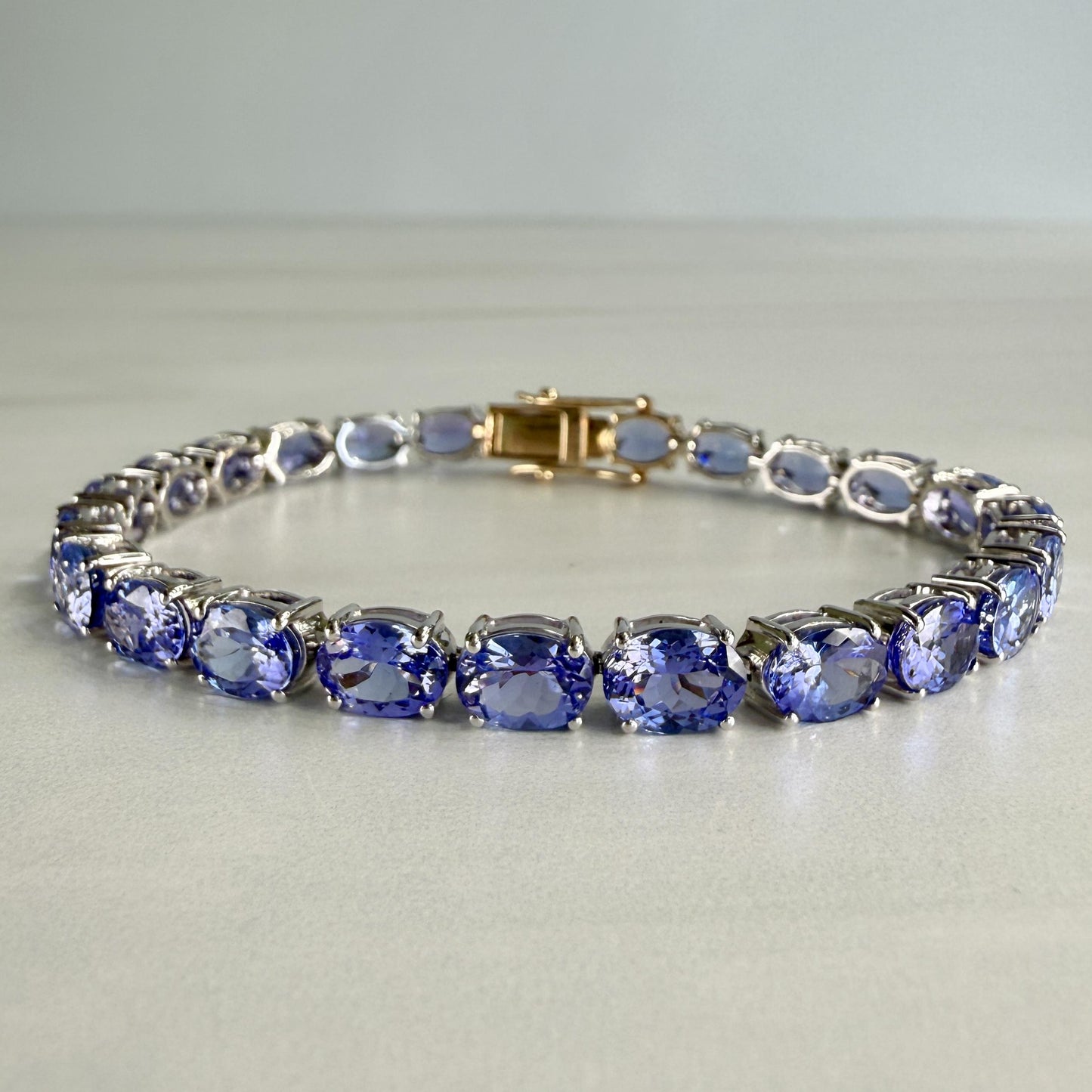Oval Tanzanite Tennis Bracelet 14k/Sterling Silver
