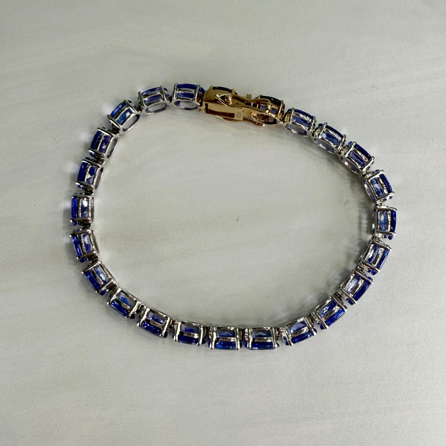 Oval Tanzanite Tennis Bracelet 14k/Sterling Silver