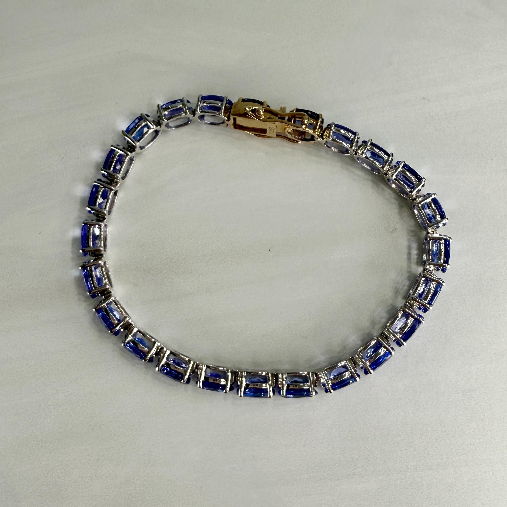Oval Tanzanite Tennis Bracelet 14k/Sterling Silver