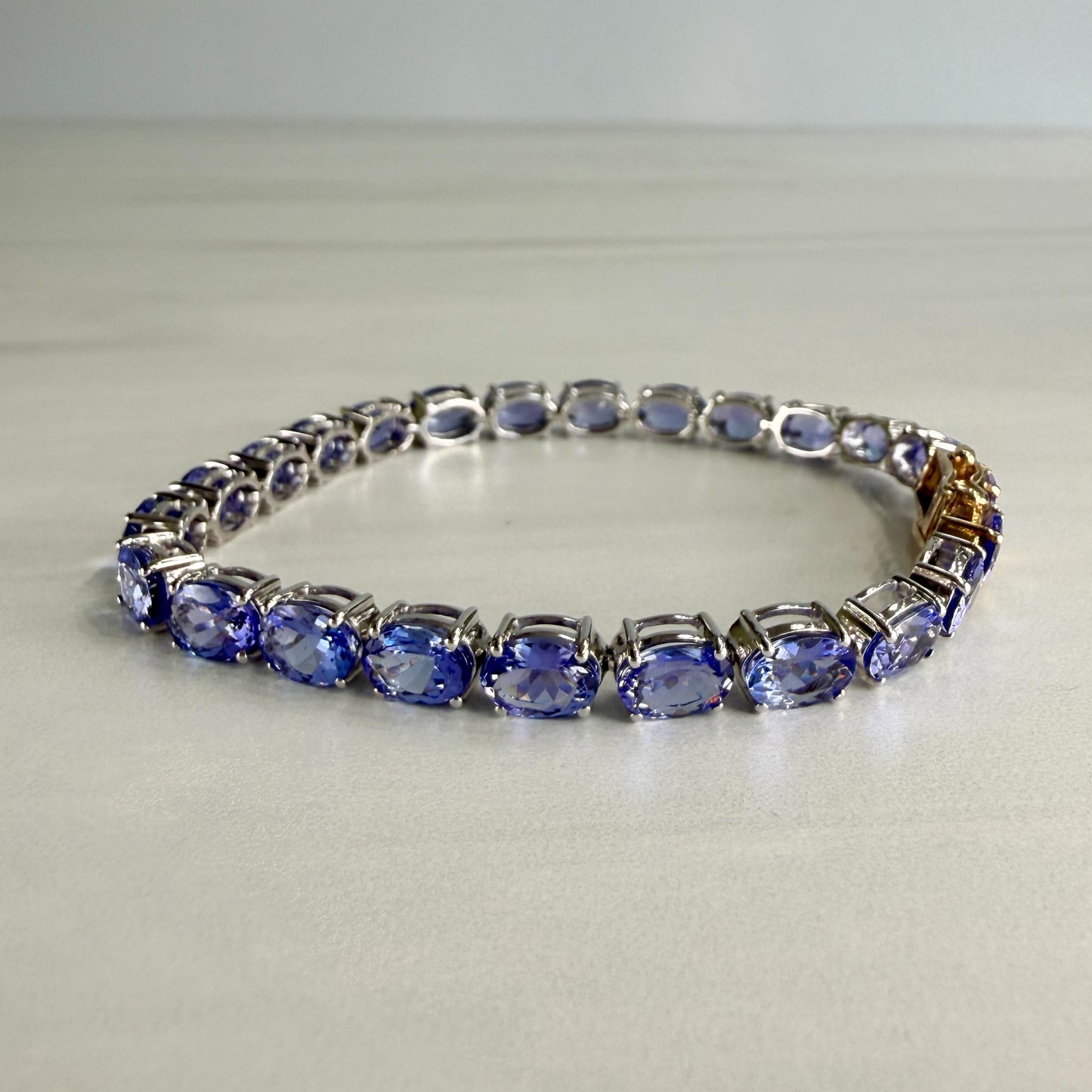 Oval Tanzanite Tennis Bracelet 14k/Sterling Silver