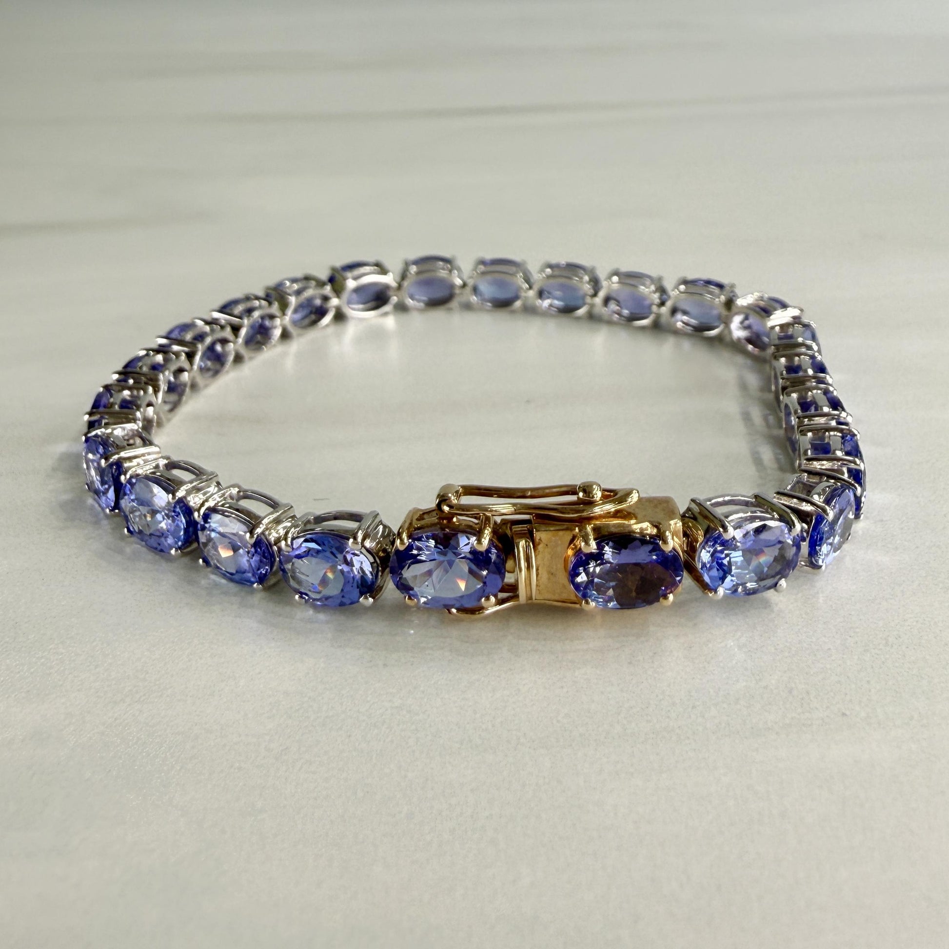 Oval Tanzanite Tennis Bracelet 14k/Sterling Silver