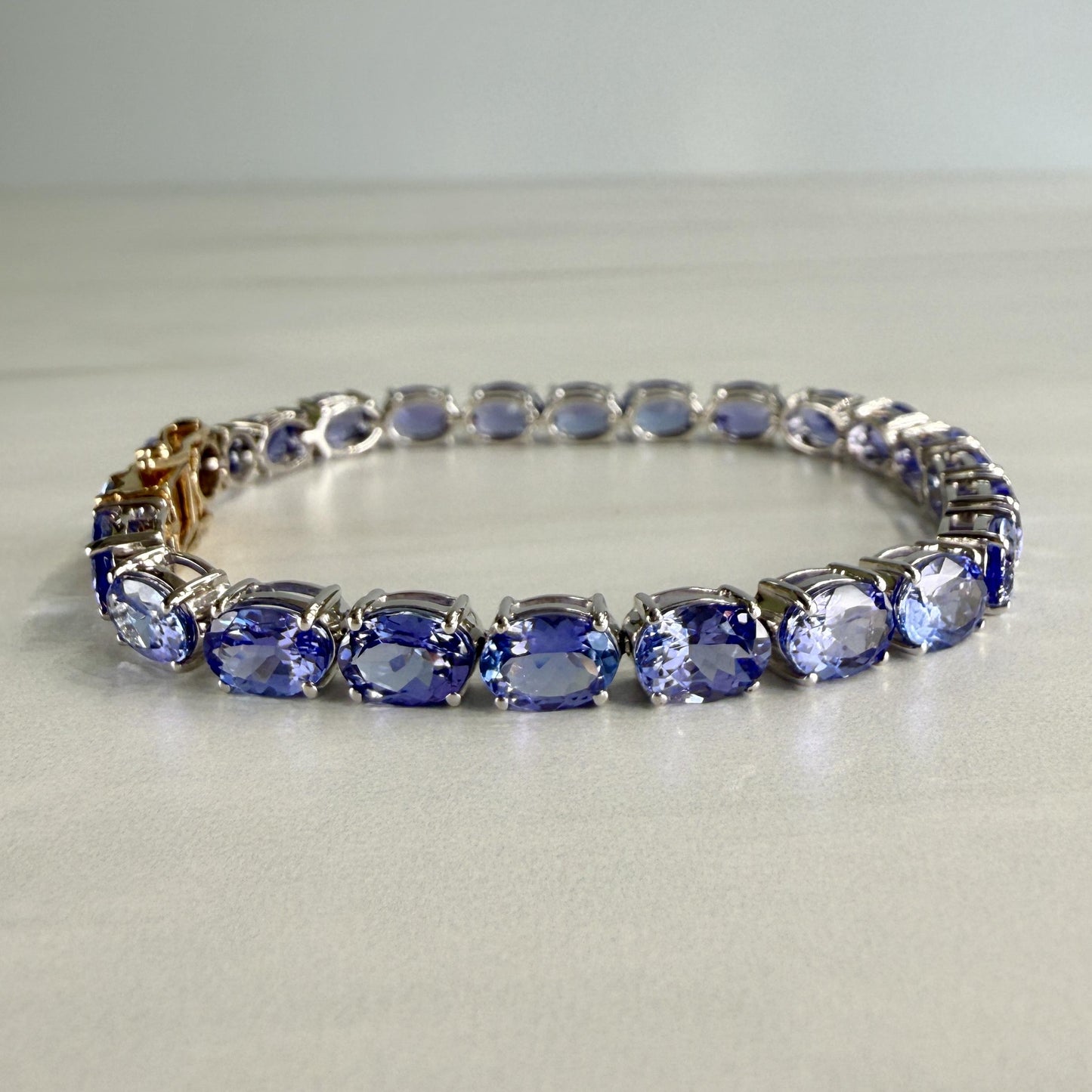 Oval Tanzanite Tennis Bracelet 14k/Sterling Silver