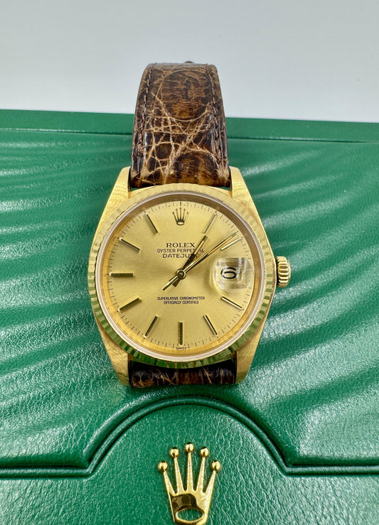 Rare Rolex 16018 18k Gold Datejust Unpolished Minty condition
