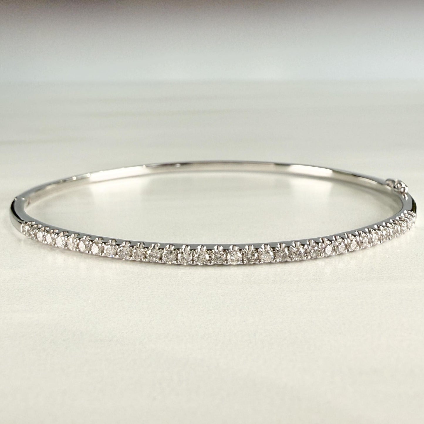 Diamond Half Bangle Bracelet 14k White Gold