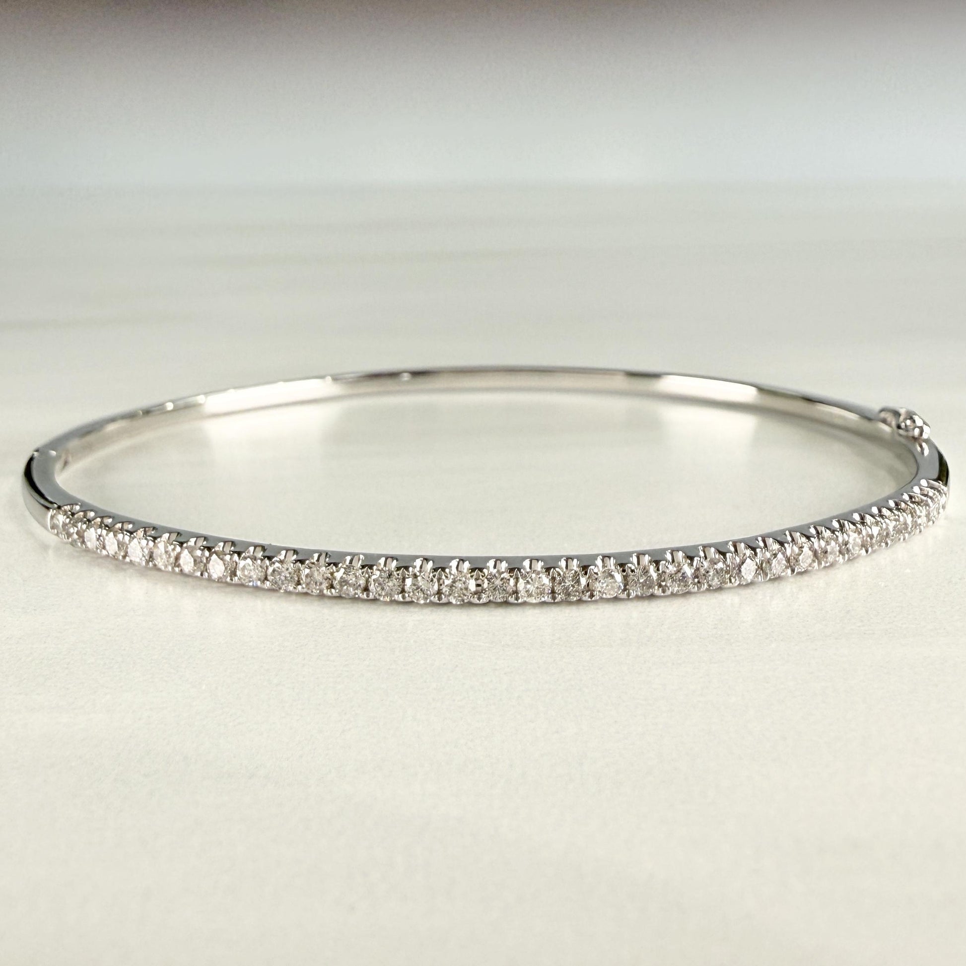 Diamond Half Bangle Bracelet 14k White Gold