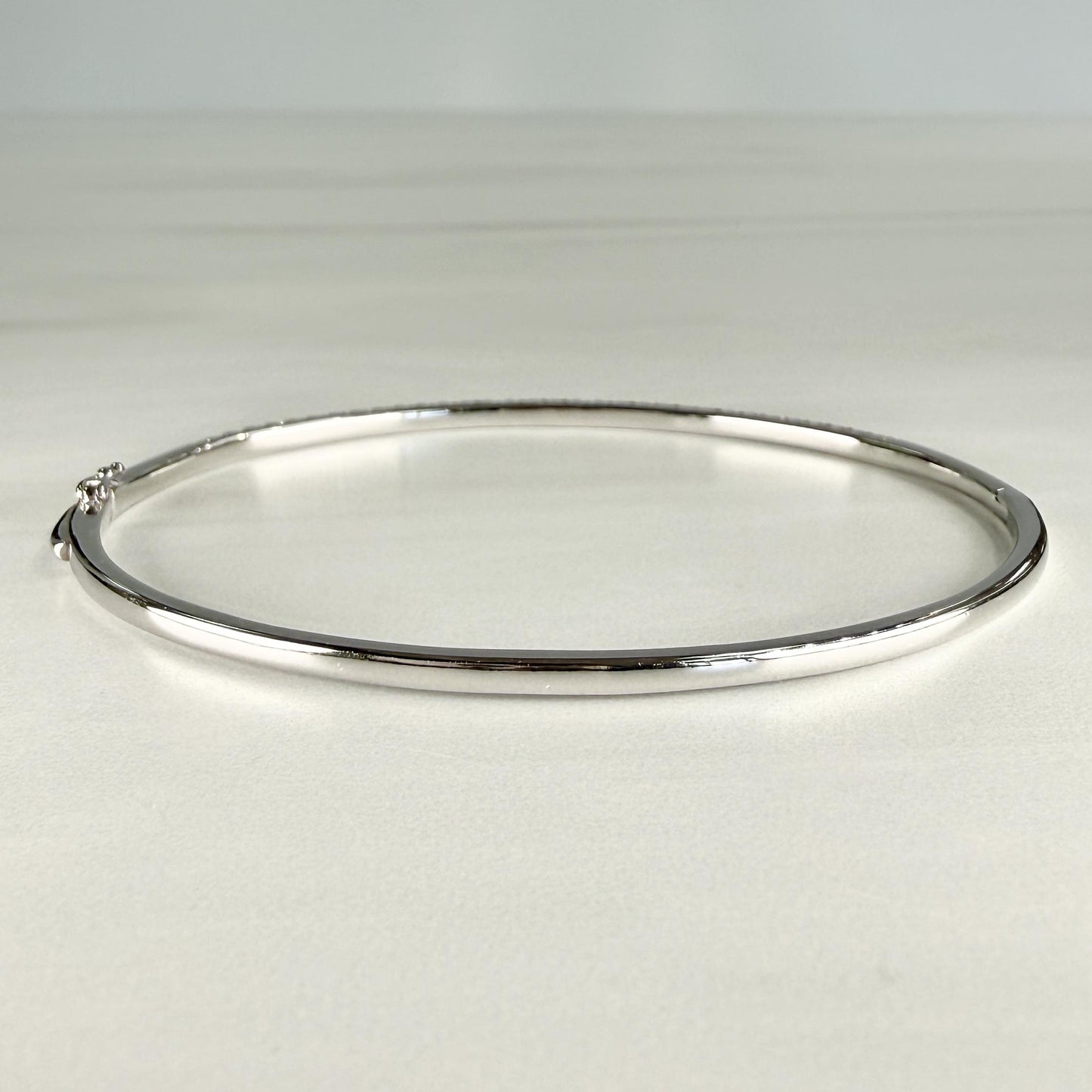 Diamond Half Bangle Bracelet 14k White Gold