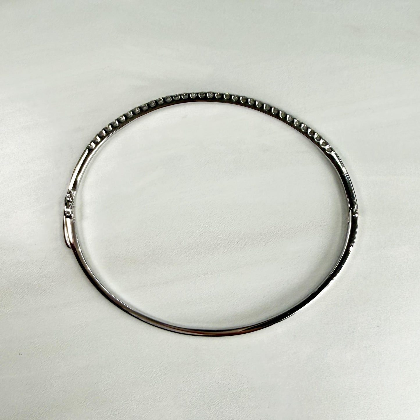 Diamond Half Bangle Bracelet 14k White Gold