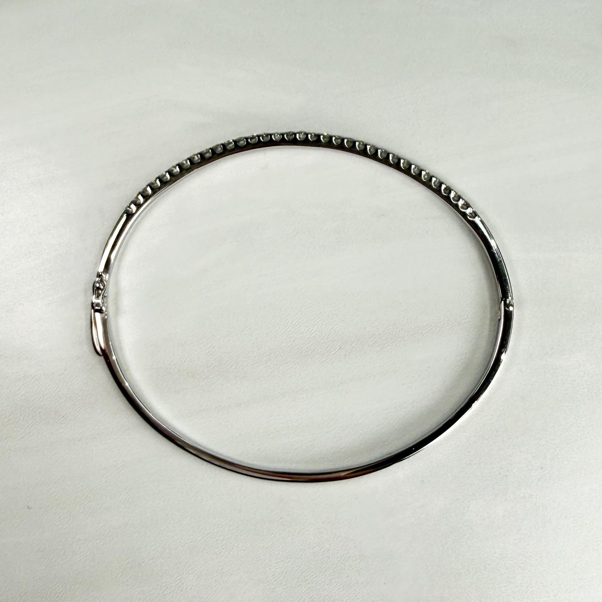 Diamond Half Bangle Bracelet 14k White Gold