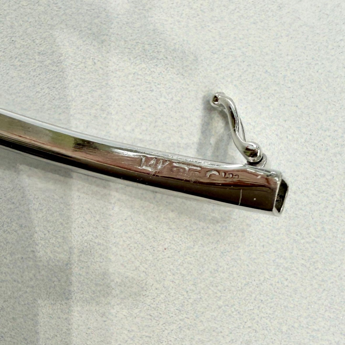 Diamond Half Bangle Bracelet 14k White Gold