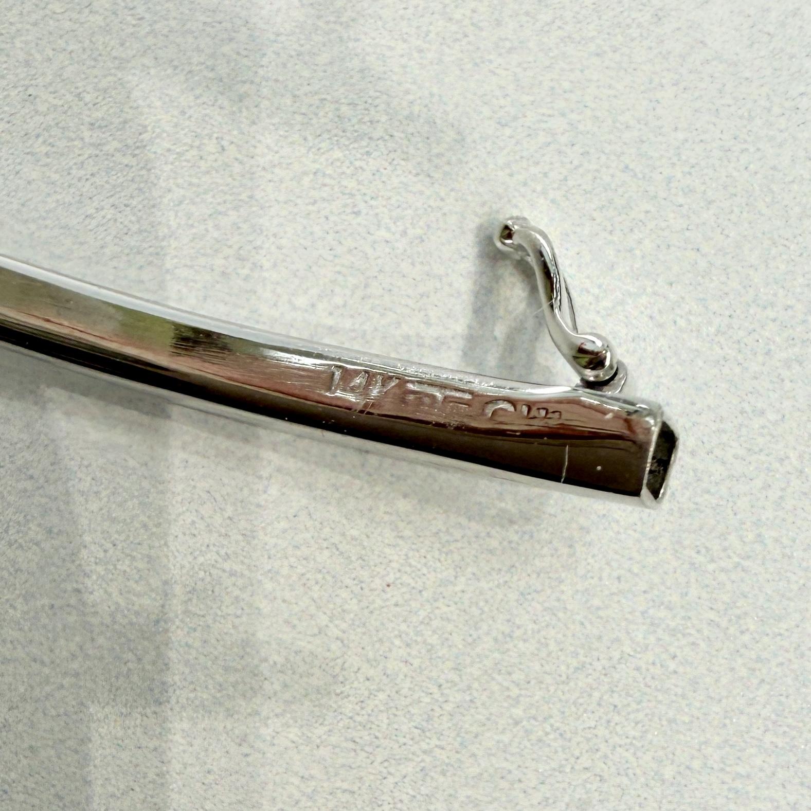 Diamond Half Bangle Bracelet 14k White Gold