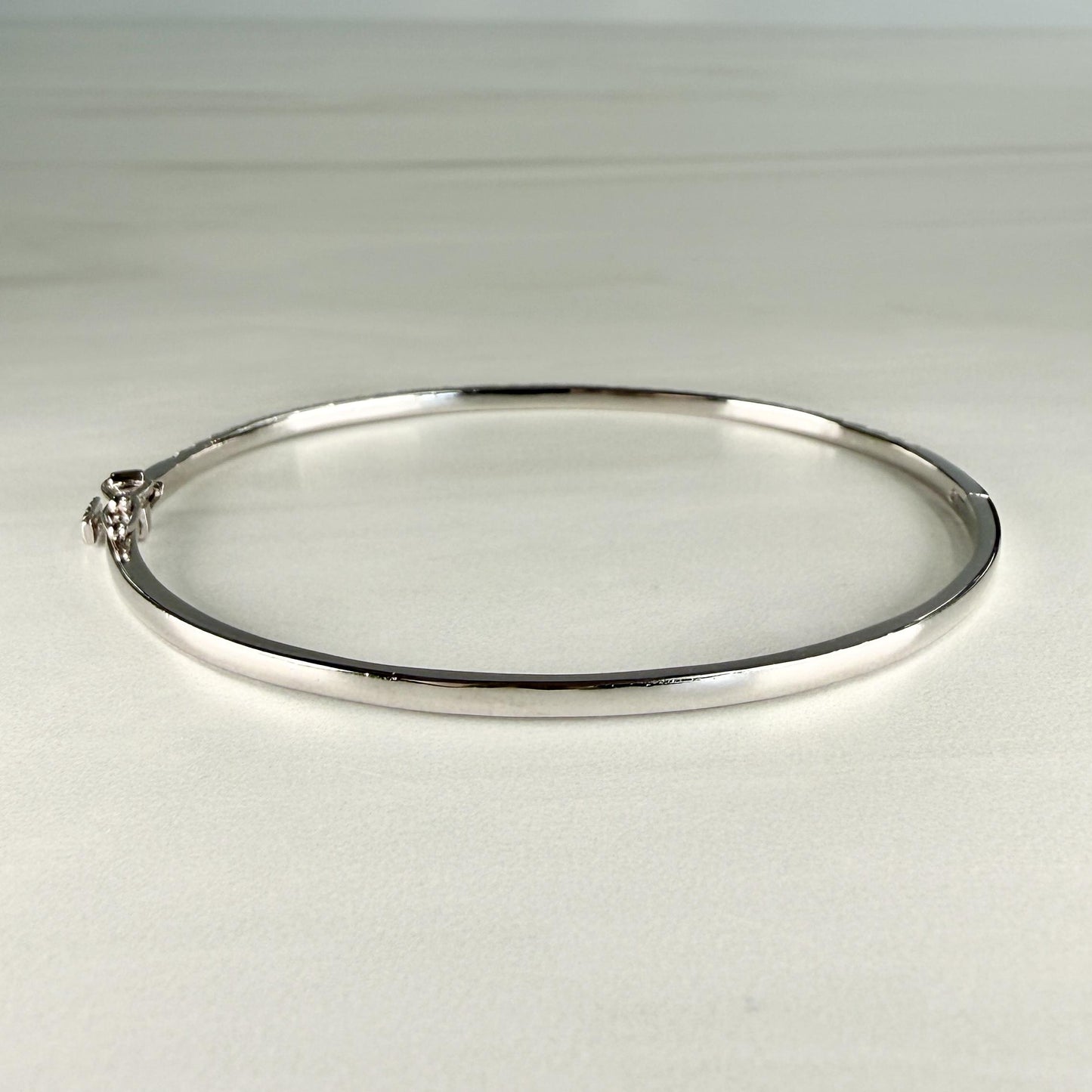 Diamond Half Bangle Bracelet 14k White Gold
