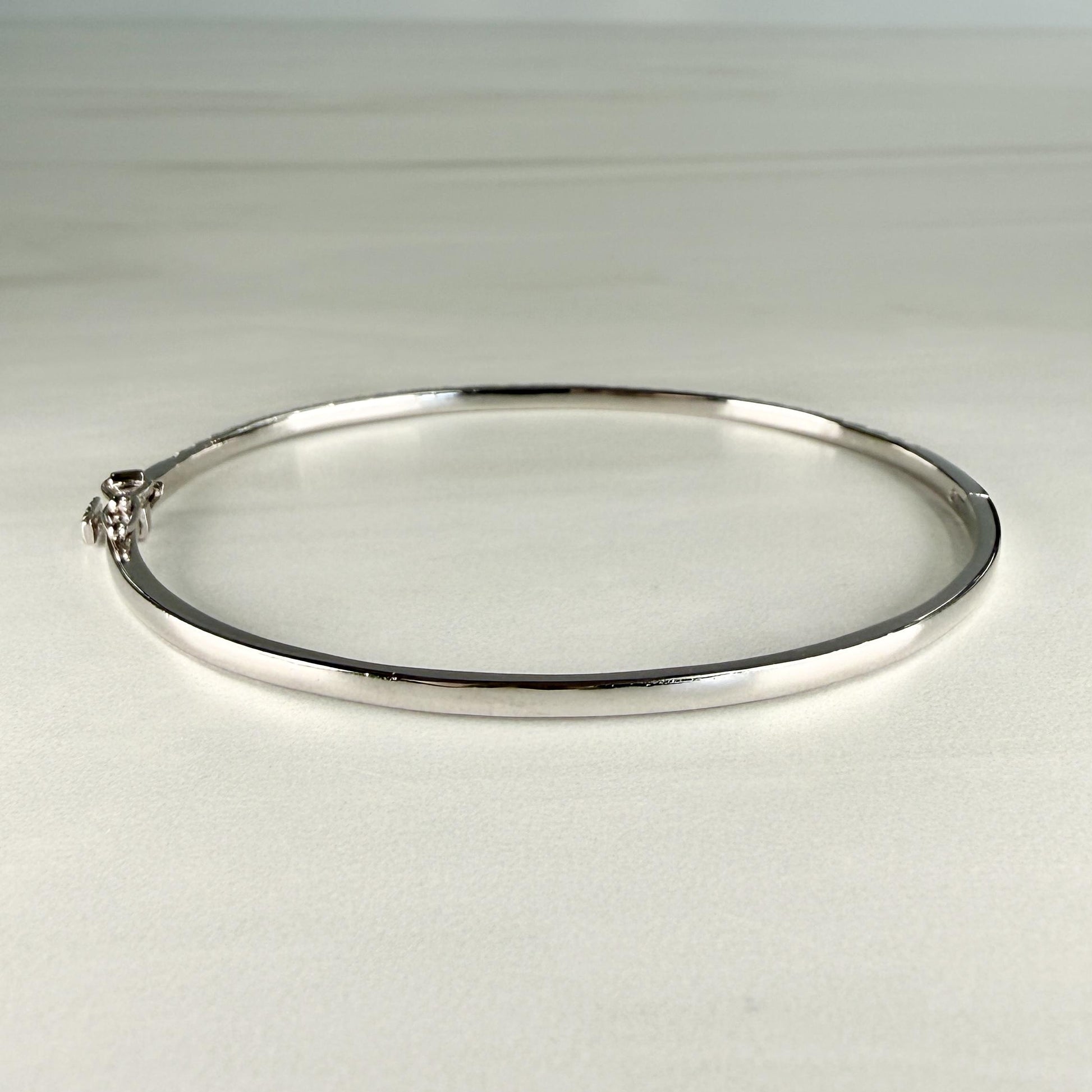 Diamond Half Bangle Bracelet 14k White Gold