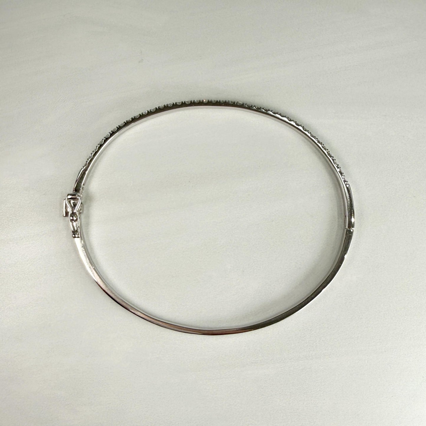 Diamond Half Bangle Bracelet 14k White Gold