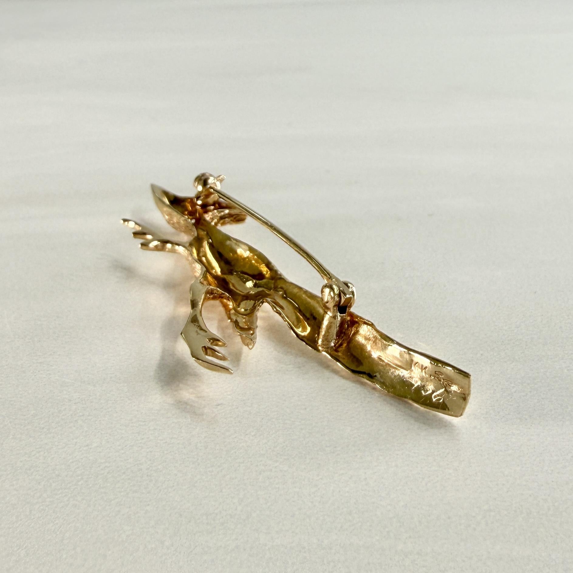 Vintage Larter & Sons Ruby Roadrunner Brooch