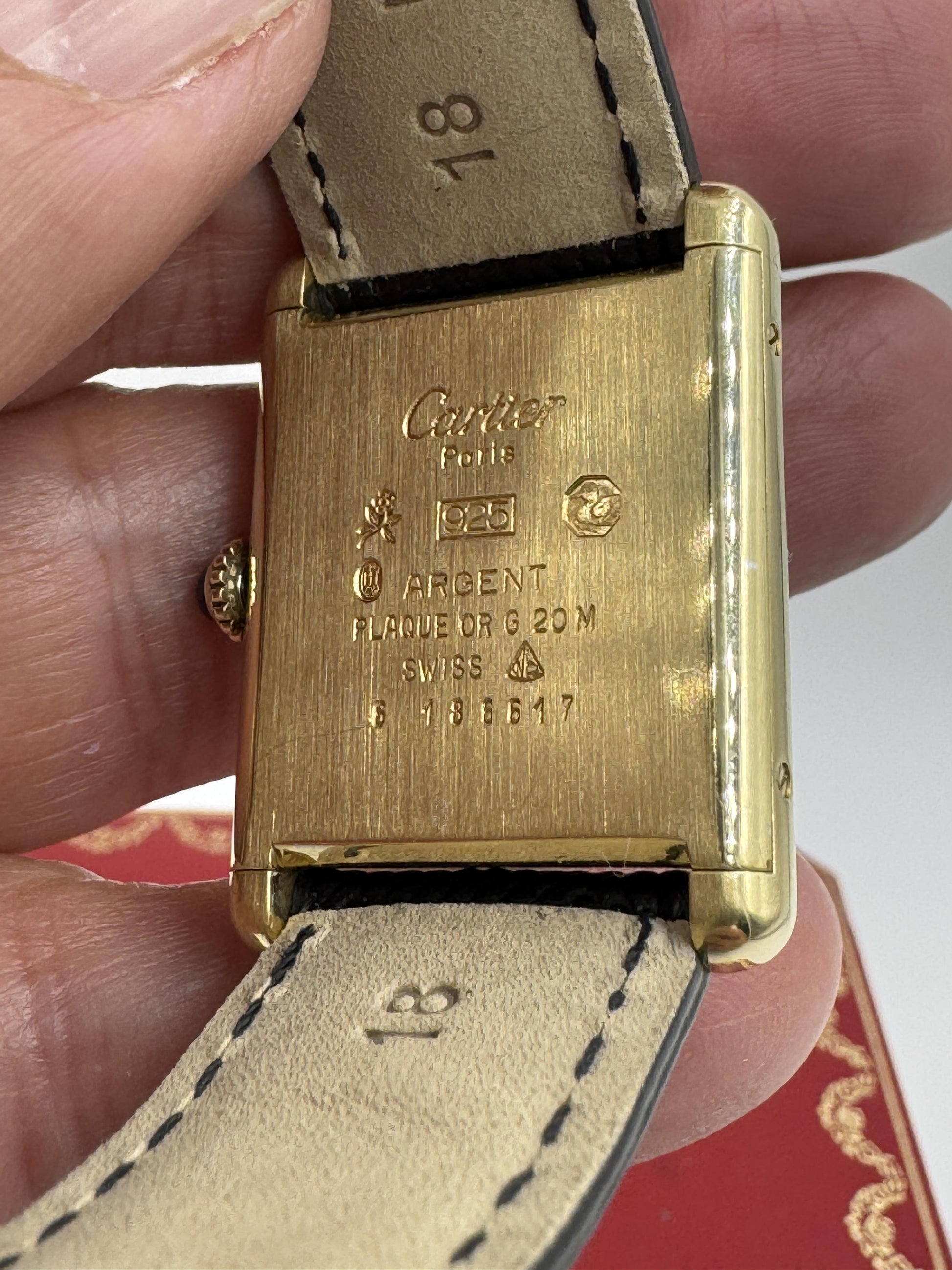 Cartier Must Tank Vermeil Case Manual Wind Womens Watch
