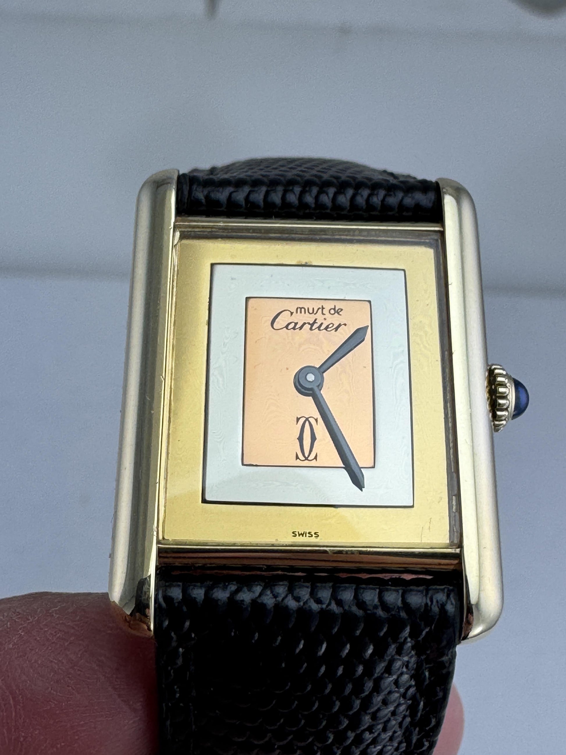 Cartier Must Tank Vermeil Case Manual Wind Womens Watch