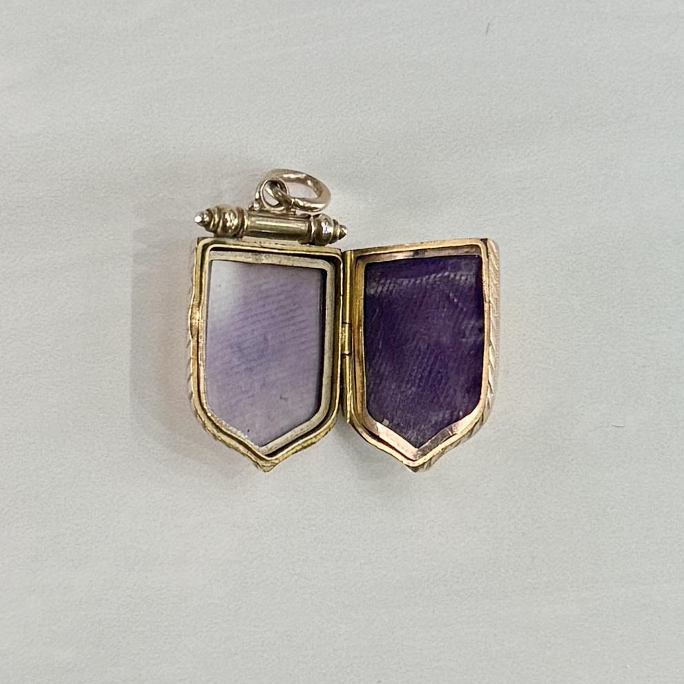 Antique Victorian Shield Locket Pendant 9k Yellow Gold