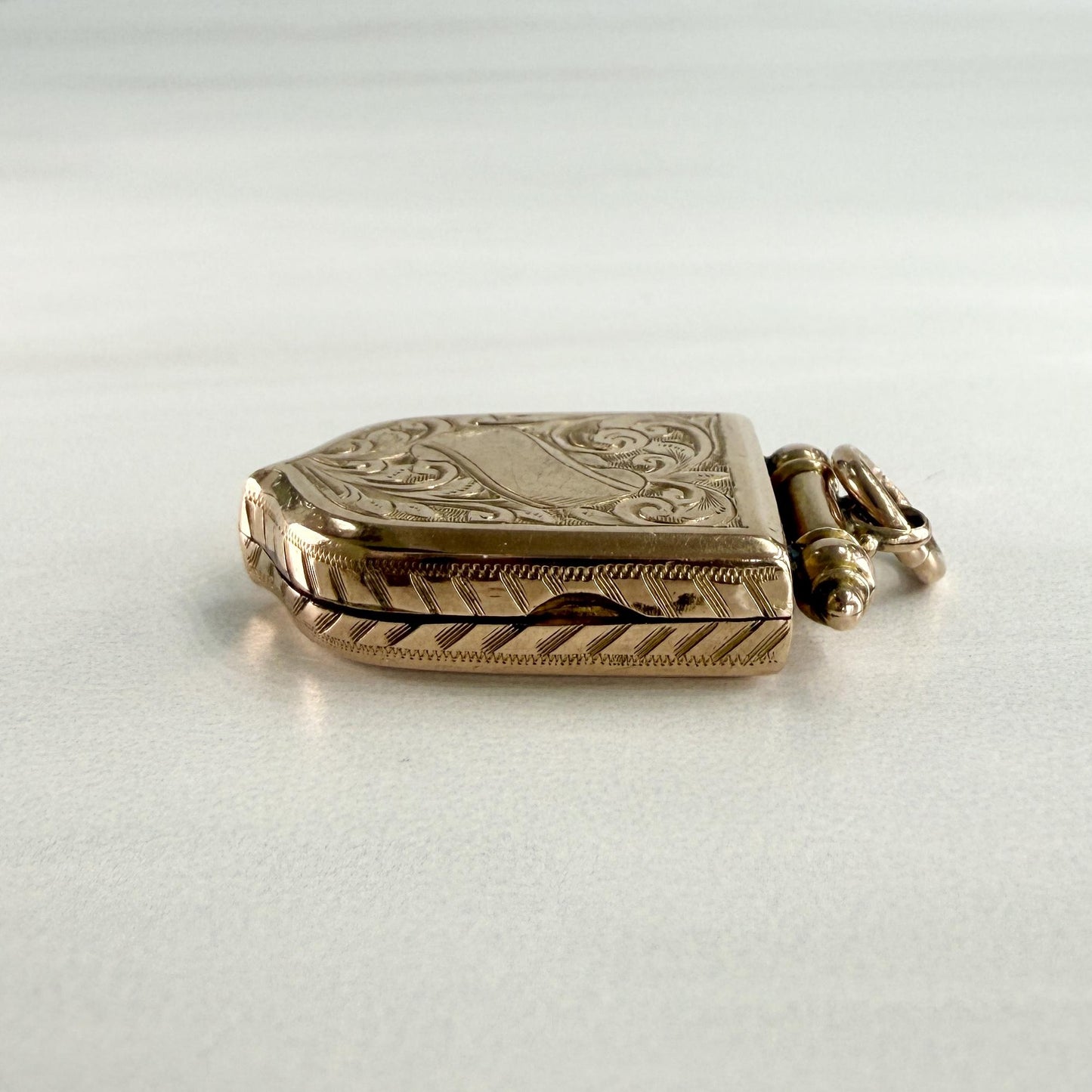 Antique Victorian Shield Locket Pendant 9k Yellow Gold