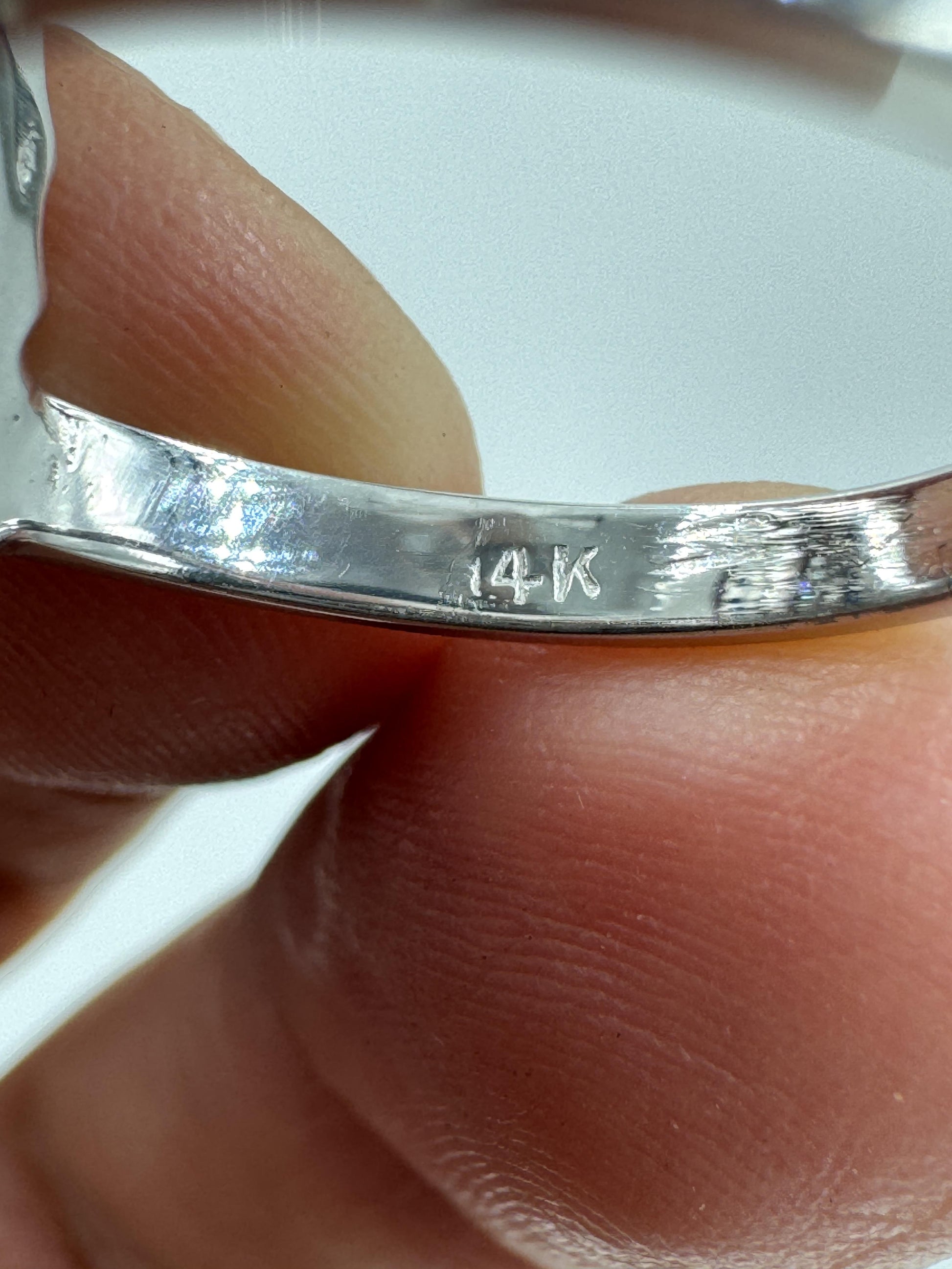 Estate 14k White Gold Sapphire and Diamond Cocktail Ring