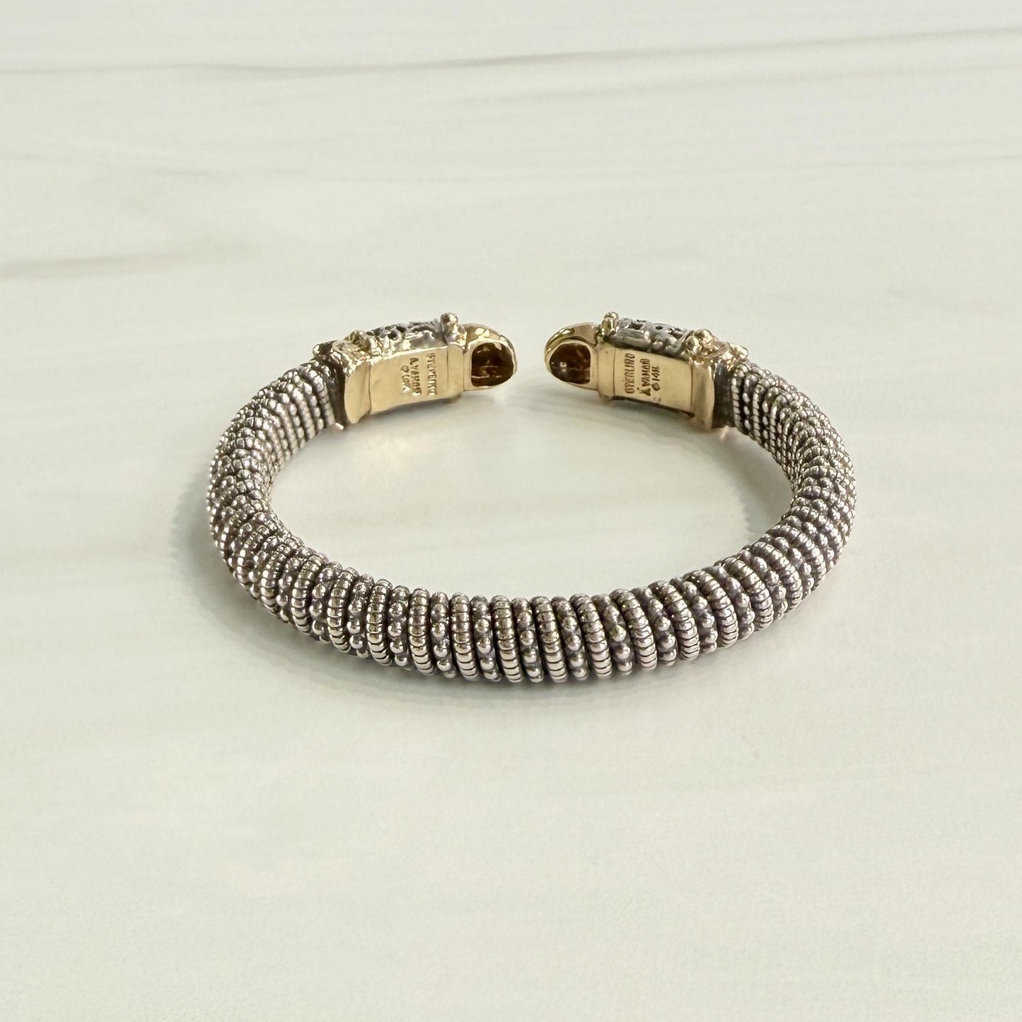 Alwand Vahan Filigree Coil Design Cuff Bracelet 14k/Sterling Silver