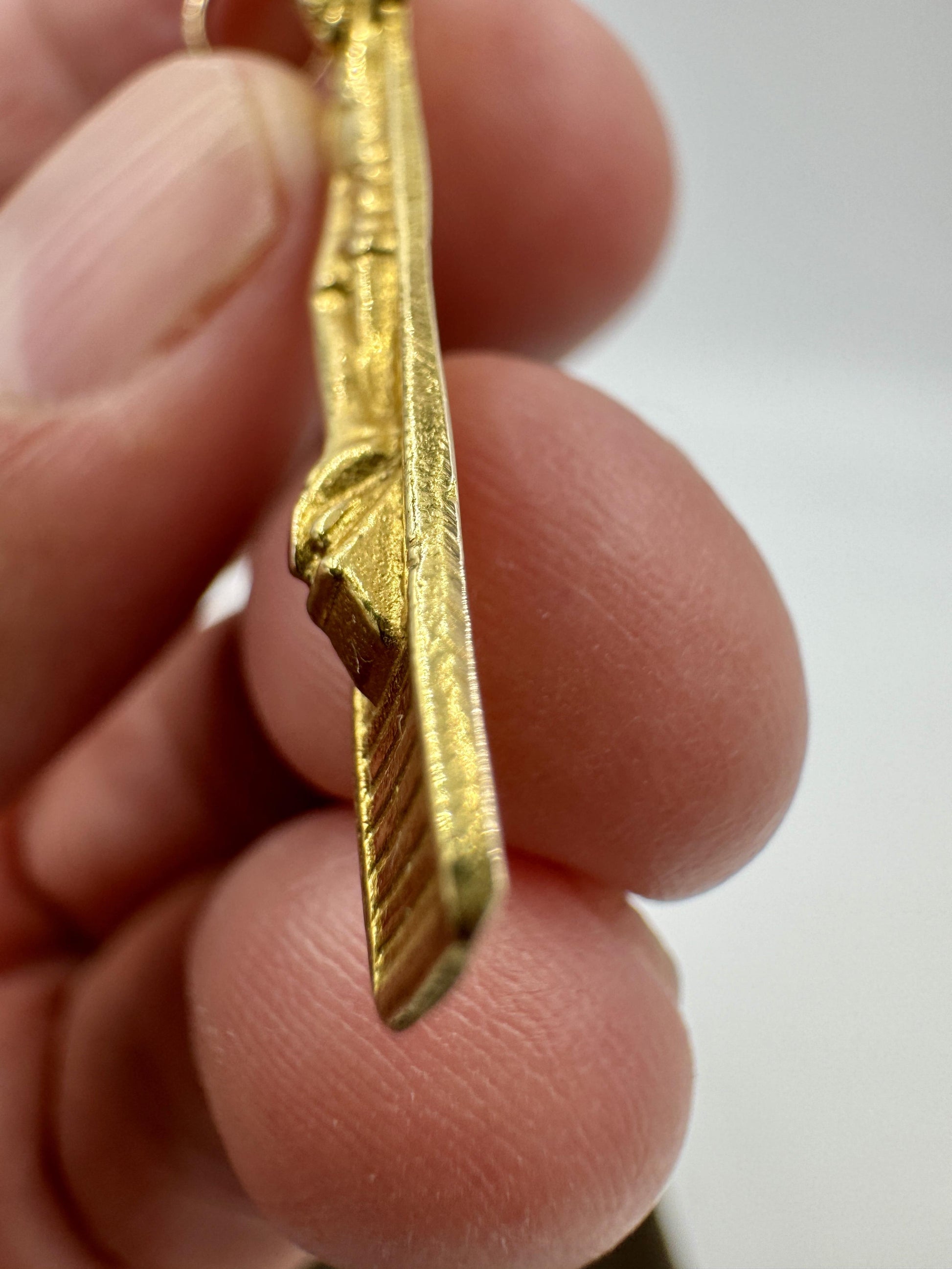 Vintage 18k Yellow Gold Crucifix Pendant Religious