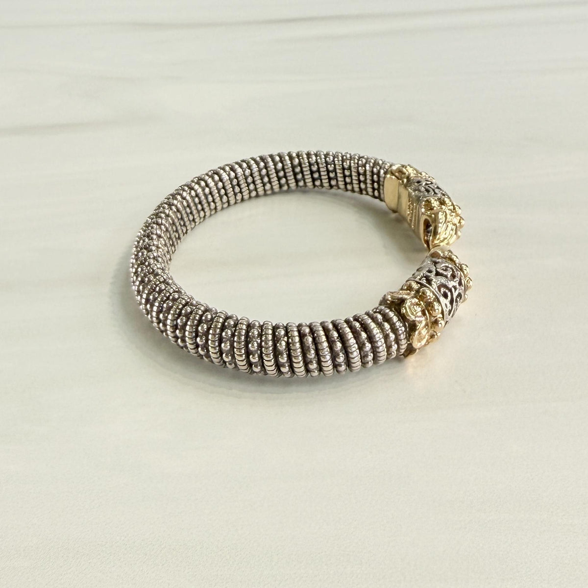 Alwand Vahan Filigree Coil Design Cuff Bracelet 14k/Sterling Silver