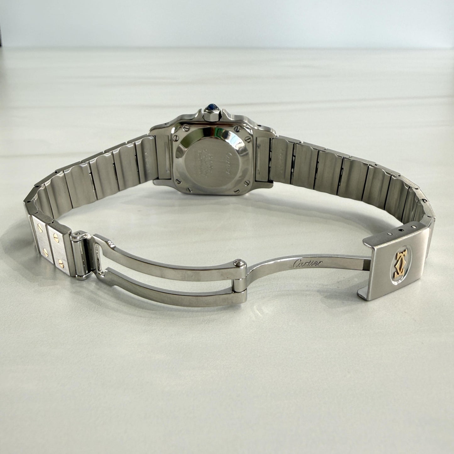 Cartier Santos Watch White Dial 18k YG/SS 1980's