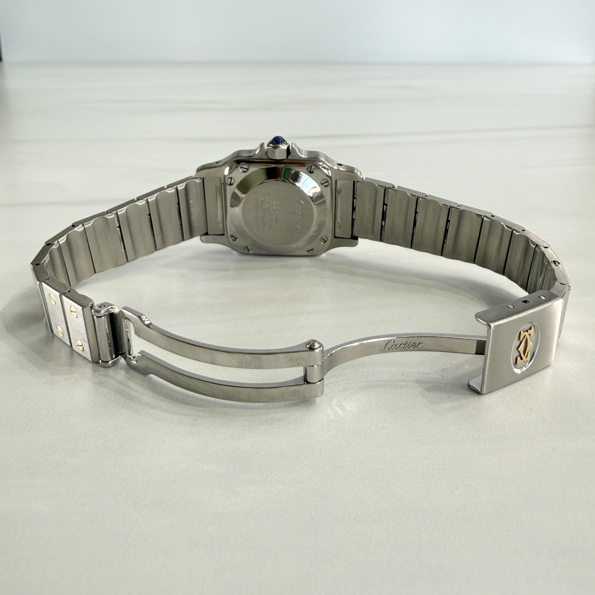 Cartier Santos Watch White Dial 18k YG/SS 1980's