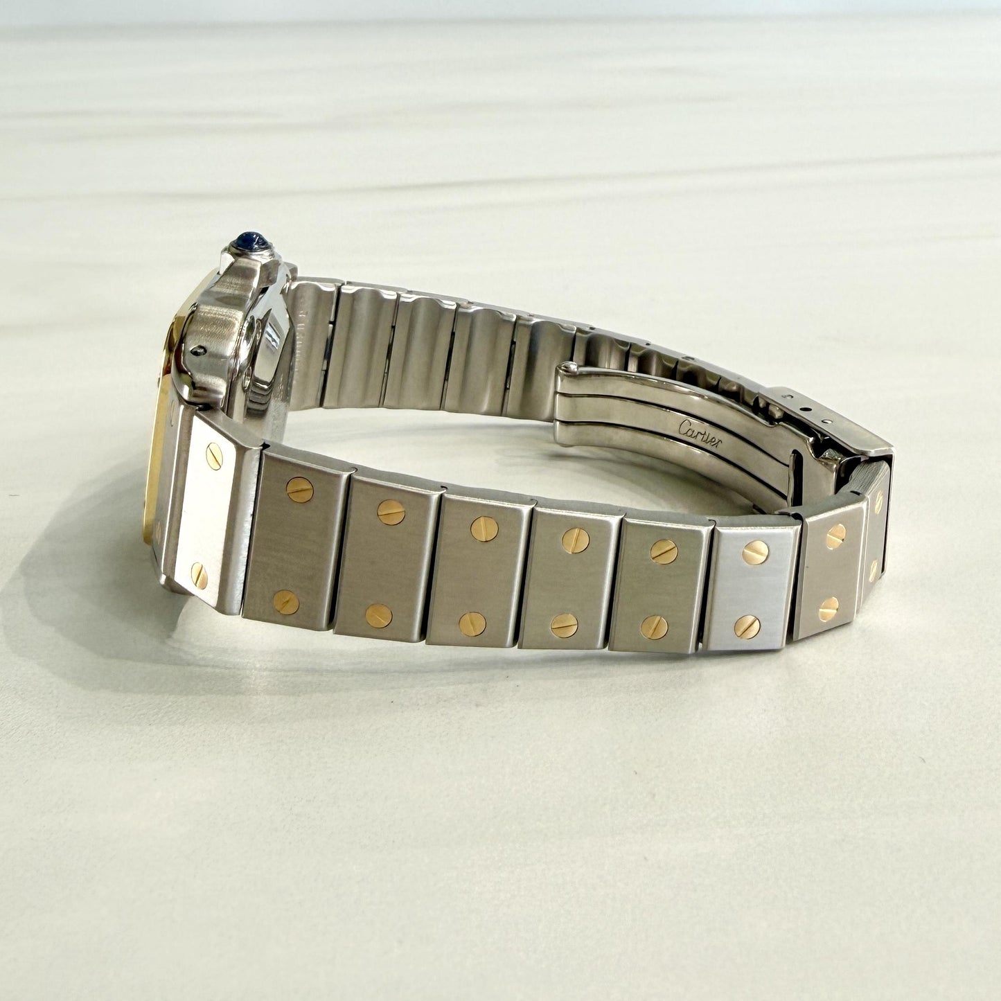 Cartier Santos Watch White Dial 18k YG/SS 1980's