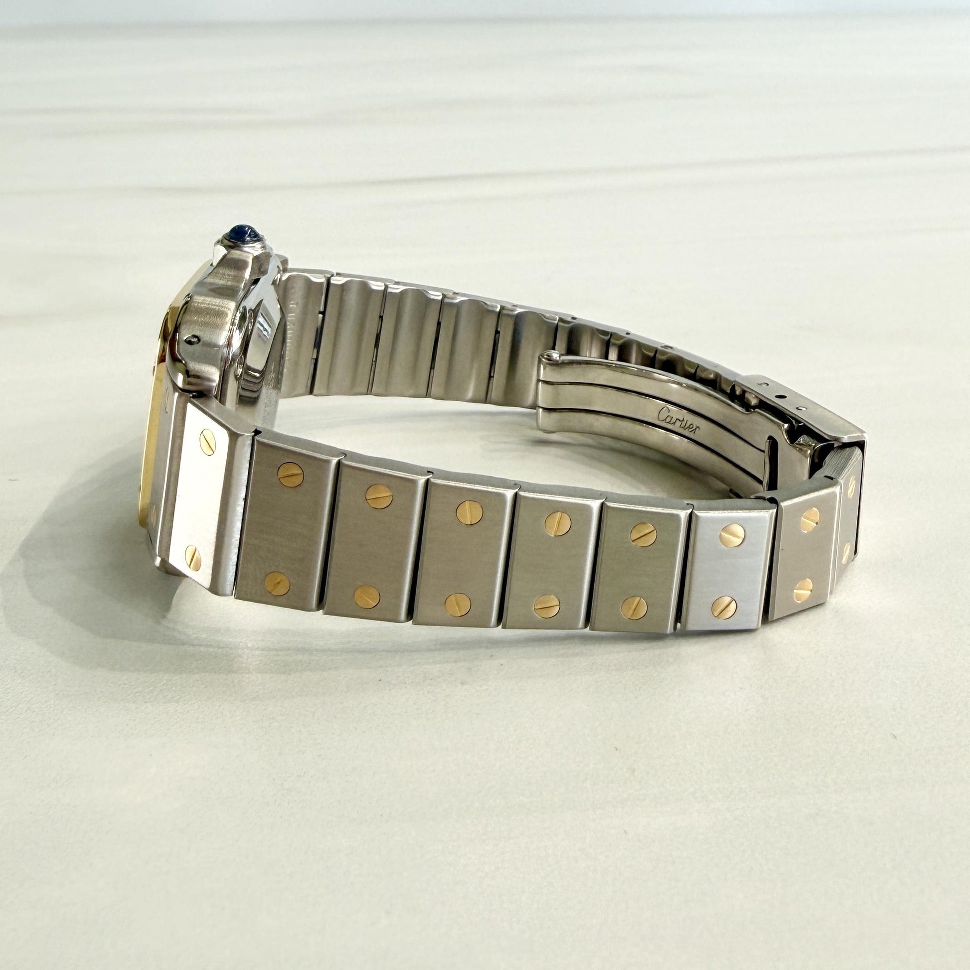 Cartier Santos Watch White Dial 18k YG/SS 1980's