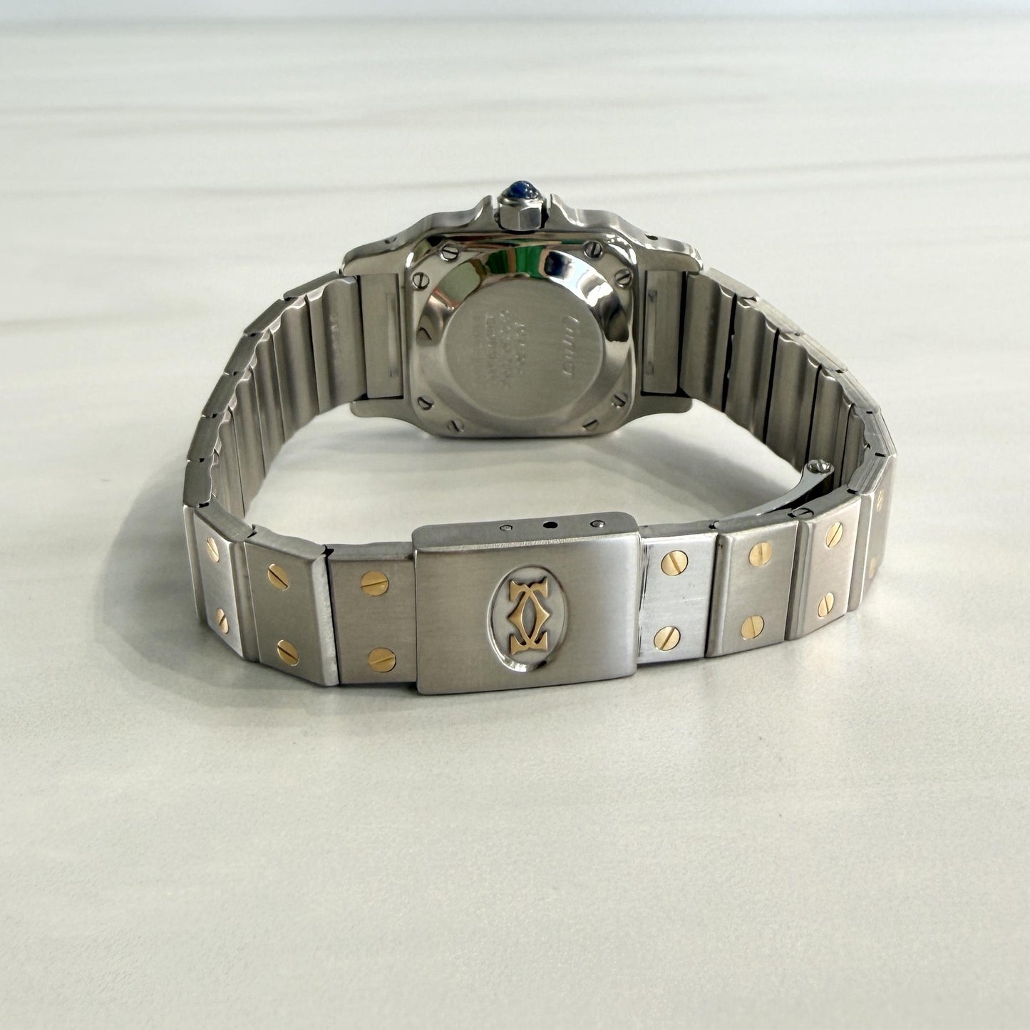 Cartier Santos Watch White Dial 18k YG/SS 1980's