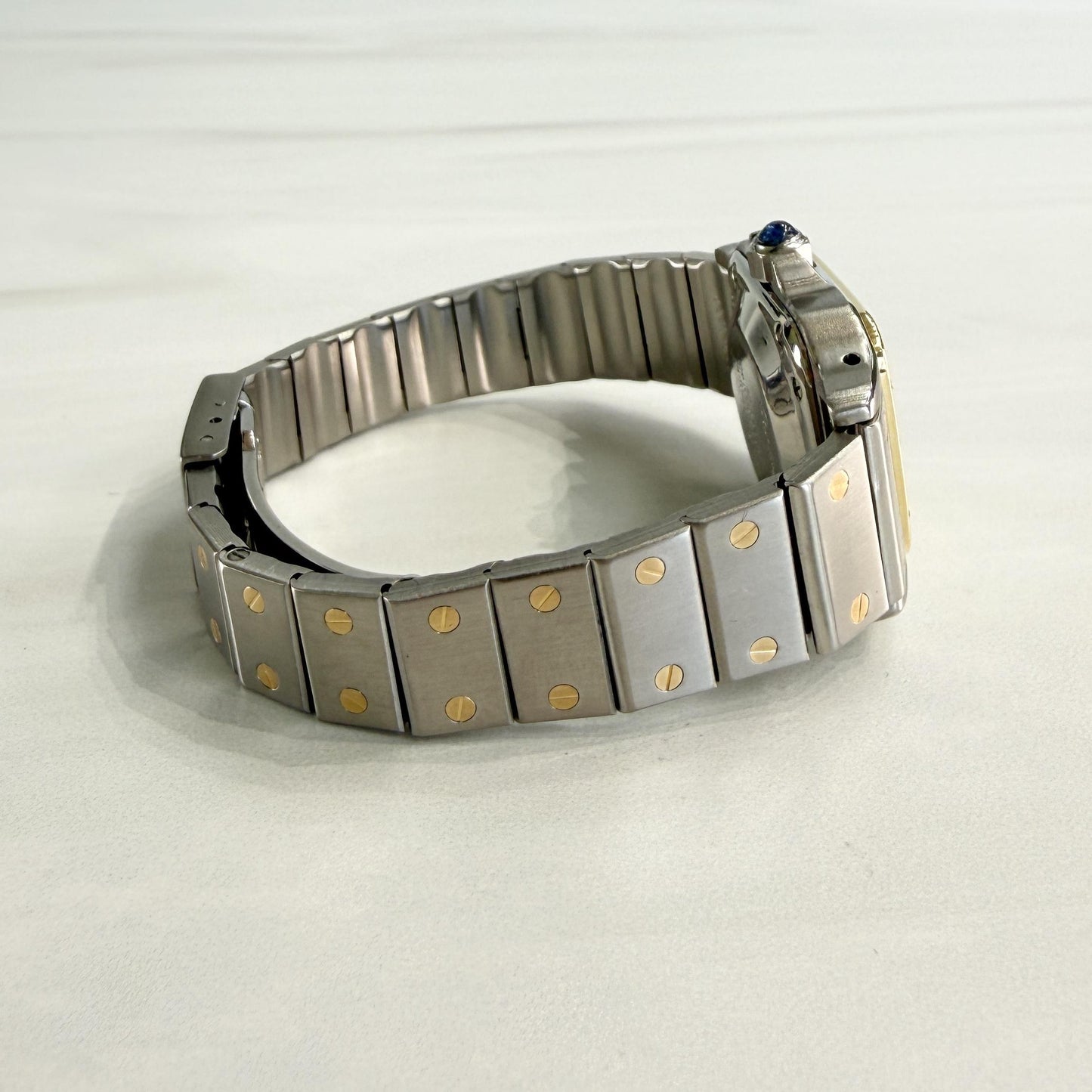 Cartier Santos Watch White Dial 18k YG/SS 1980's