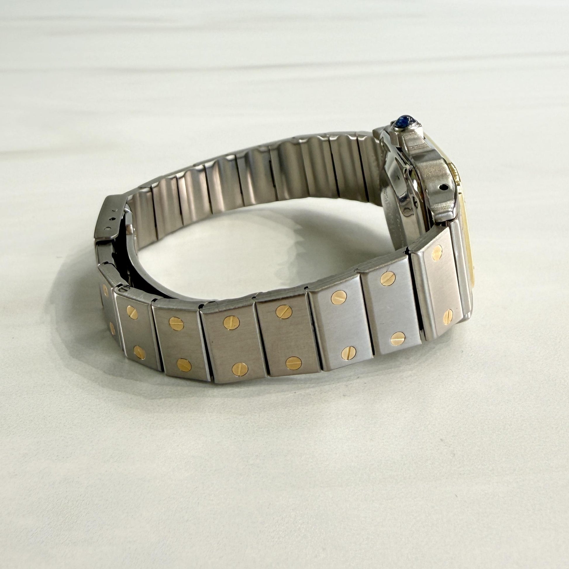 Cartier Santos Watch White Dial 18k YG/SS 1980's