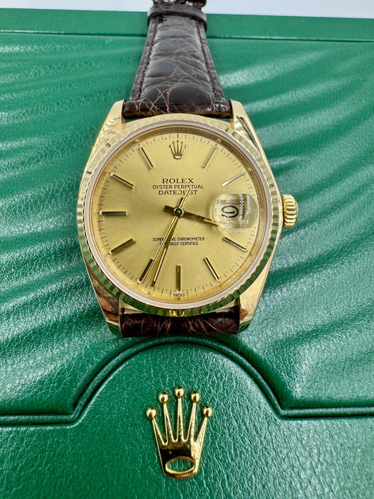 Rare Rolex 16018 18k Gold Datejust Unpolished Minty condition
