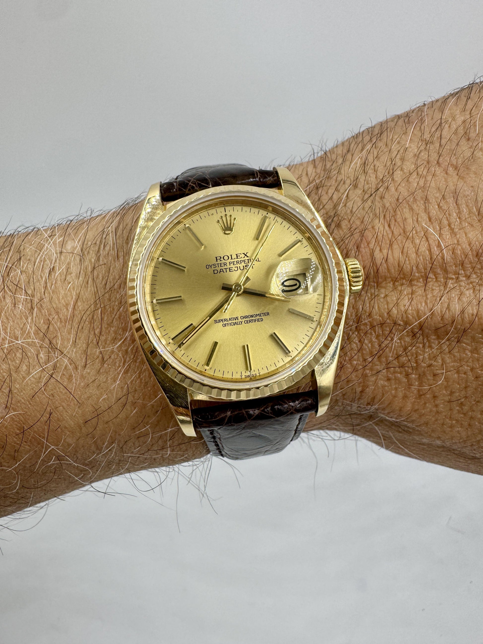 Rare Rolex 16018 18k Gold Datejust Unpolished Minty condition