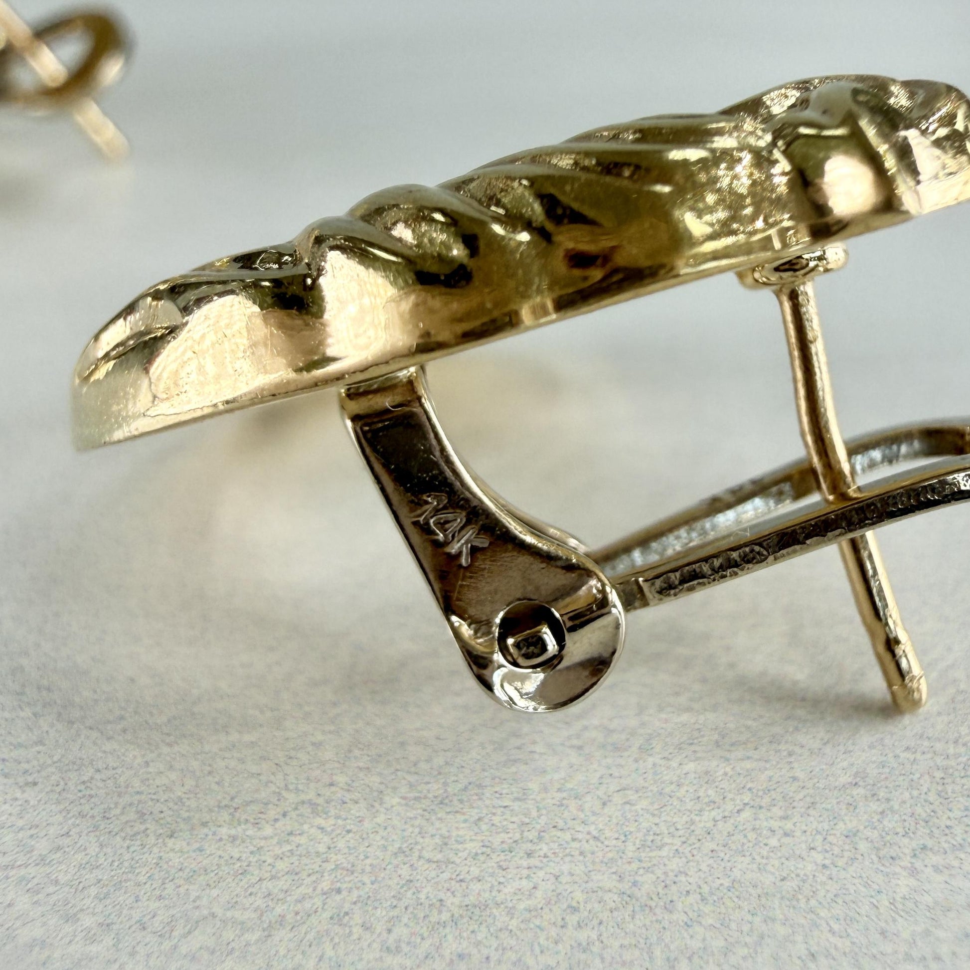 Horse Earrings Omega Backs 14k Gold