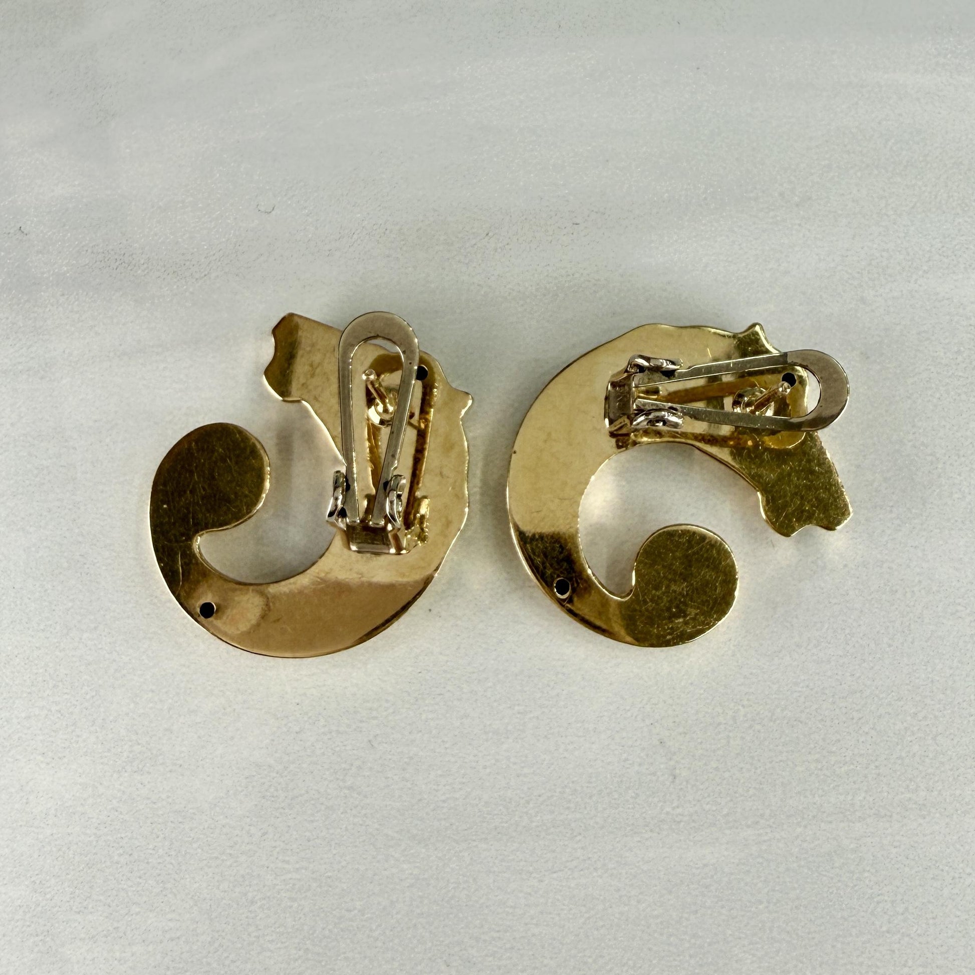 Horse Earrings Omega Backs 14k Gold