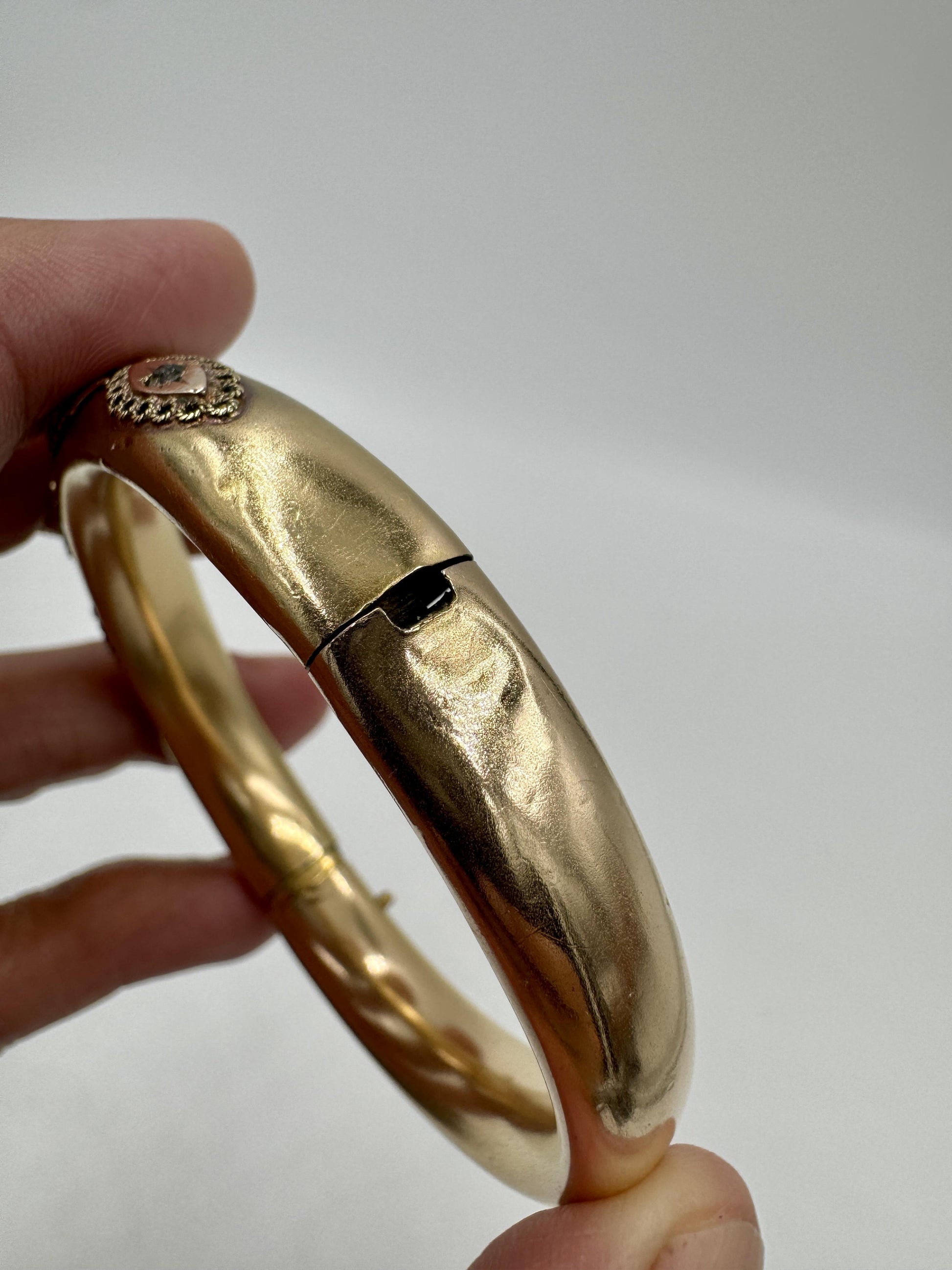 Antique Victorian Gold Filled Hinged bangle Bracelet